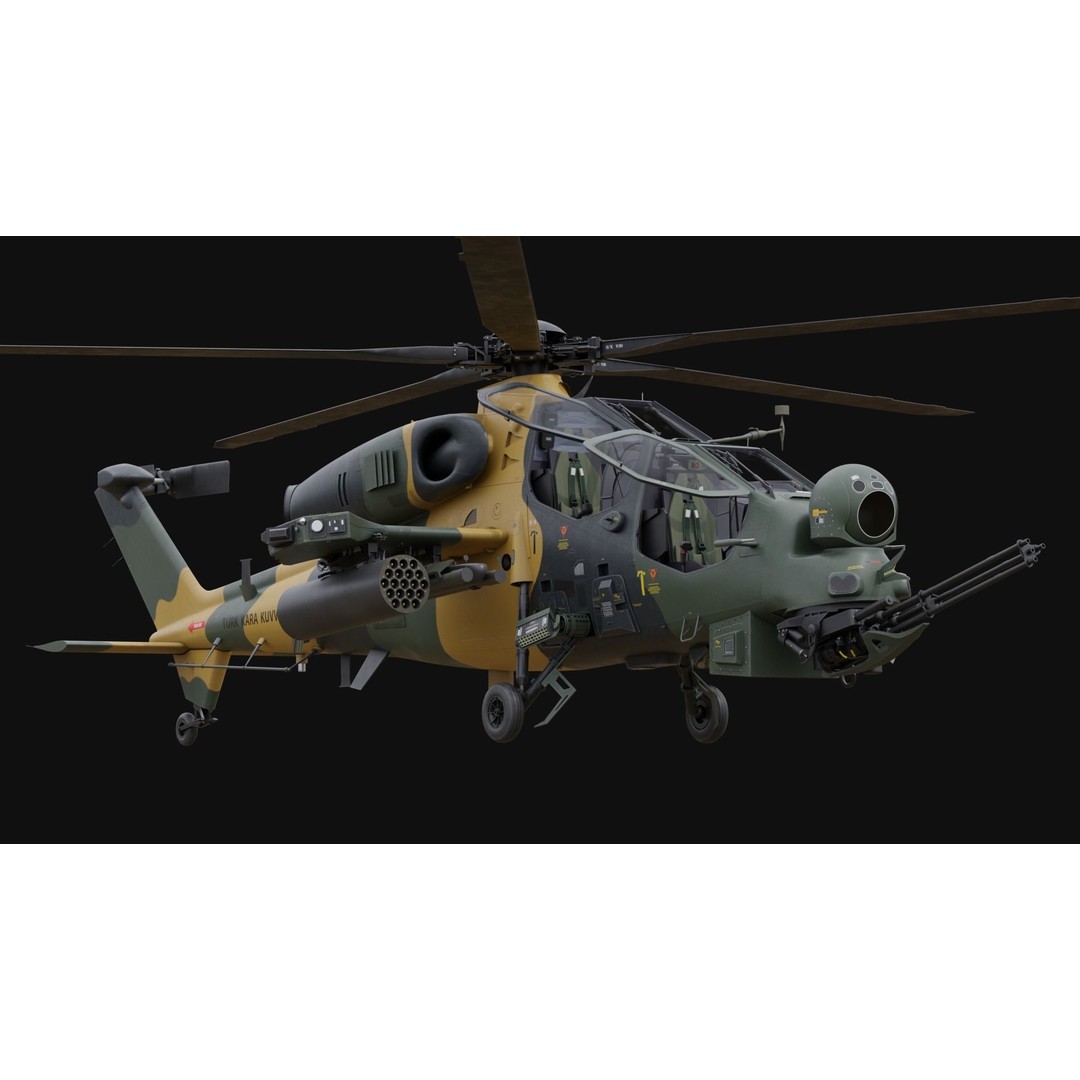 T129 ATAK 3D Model – High Poly Helicopter with PBR Textures, FBX - View 12