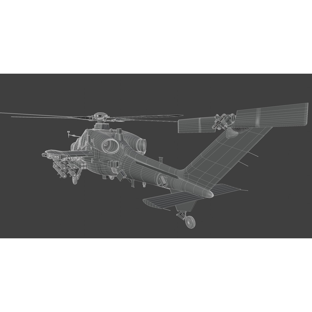 T129 ATAK 3D Model – High Poly Helicopter with PBR Textures, FBX - View 22