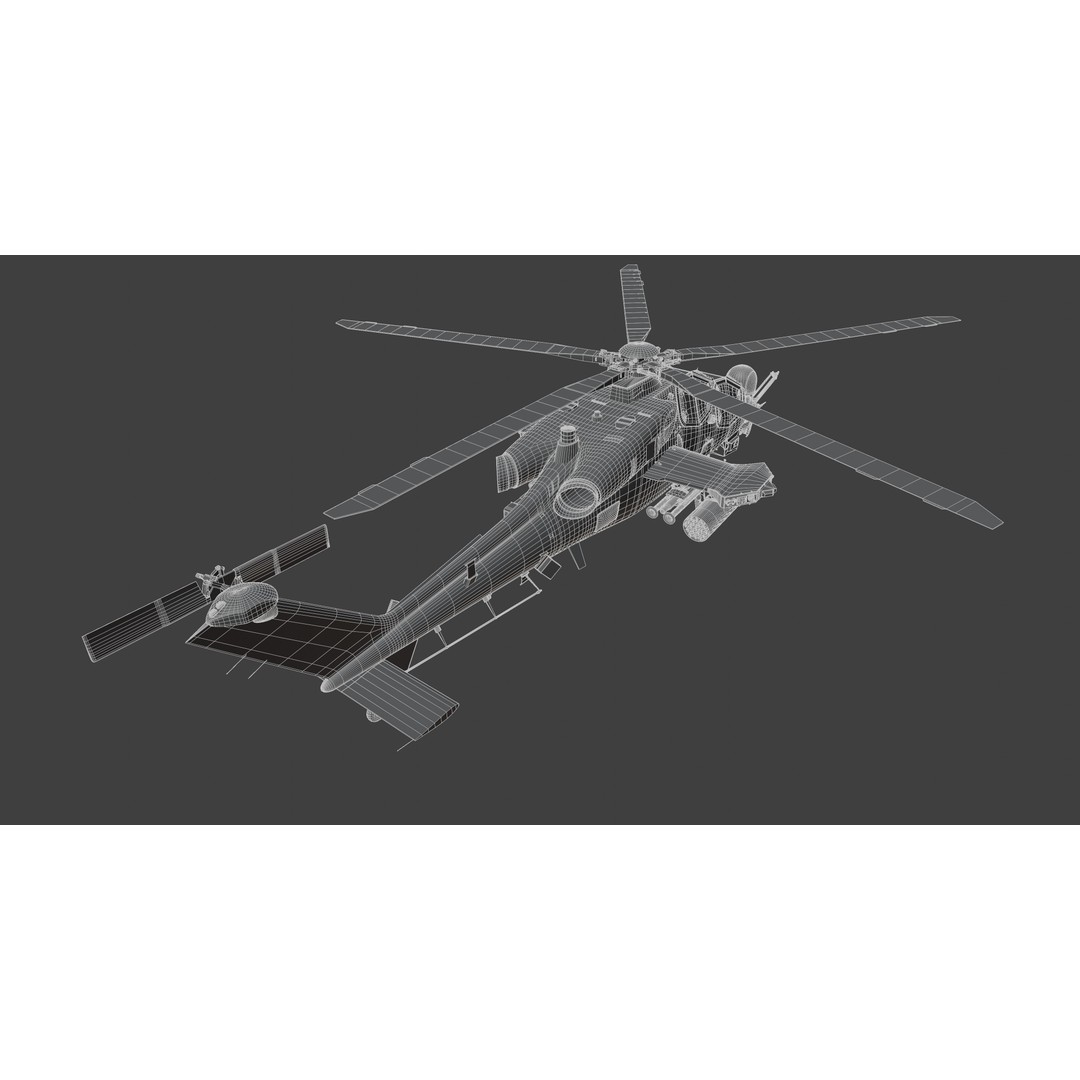 T129 ATAK 3D Model – High Poly Helicopter with PBR Textures, FBX - View 23