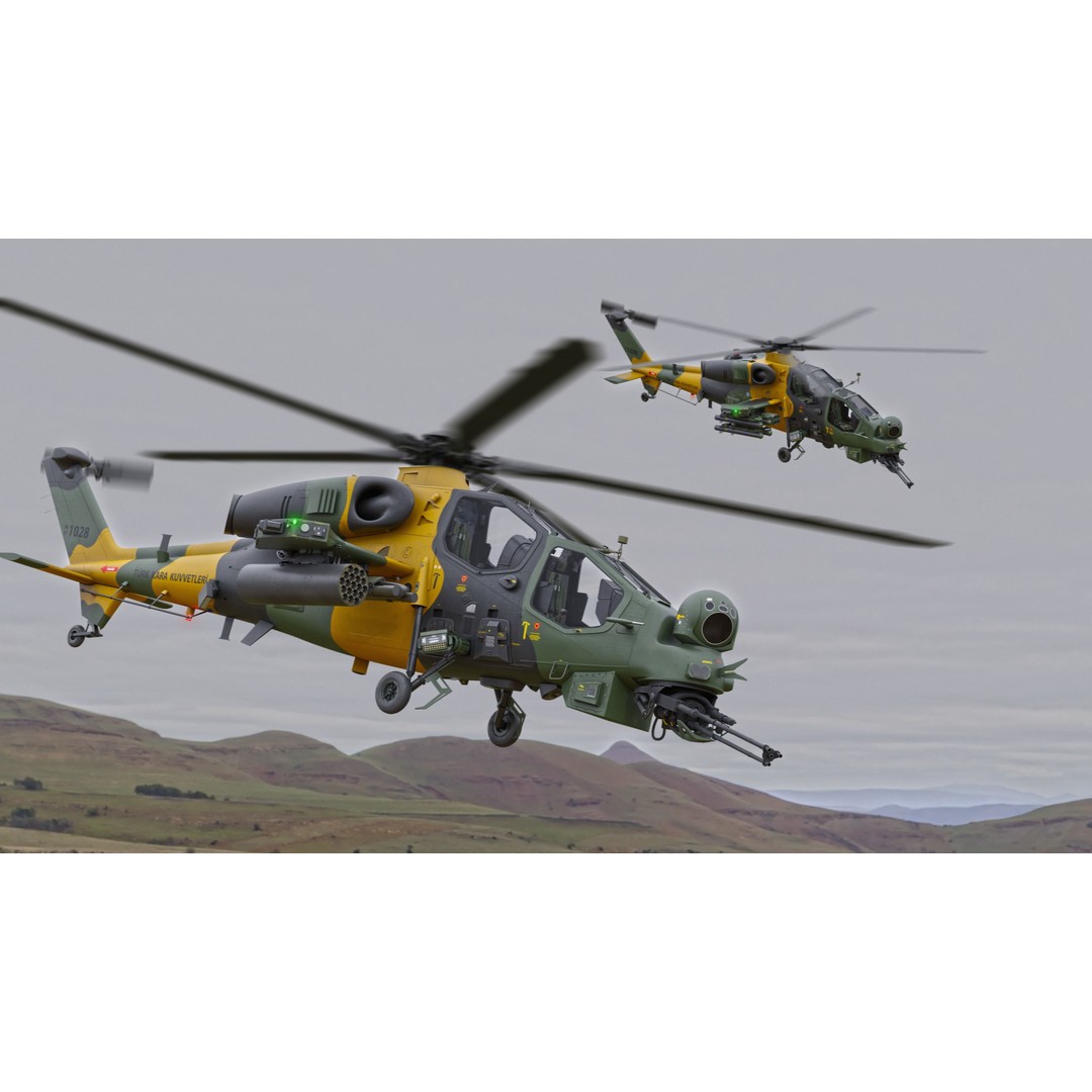 T129 ATAK 3D Model – High Poly Helicopter with PBR Textures, FBX - View 3