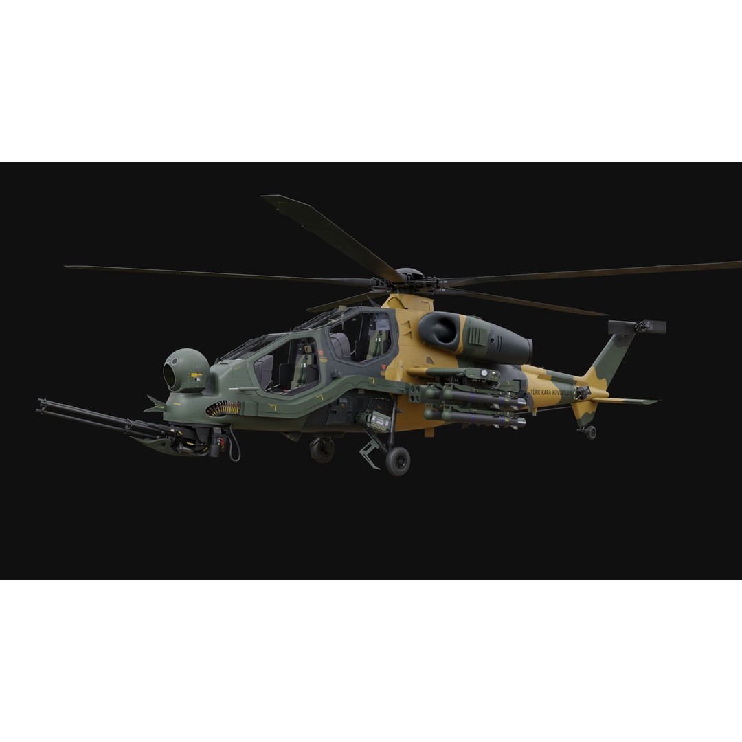 T129 ATAK 3D Model – High Poly Helicopter with PBR Textures, FBX - View 5