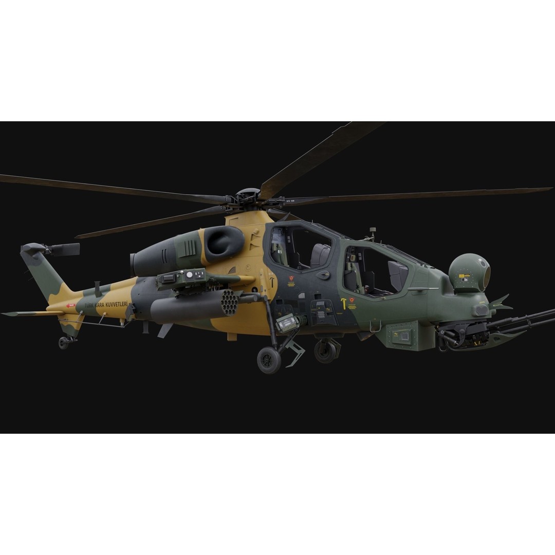 T129 ATAK 3D Model – High Poly Helicopter with PBR Textures, FBX - View 7