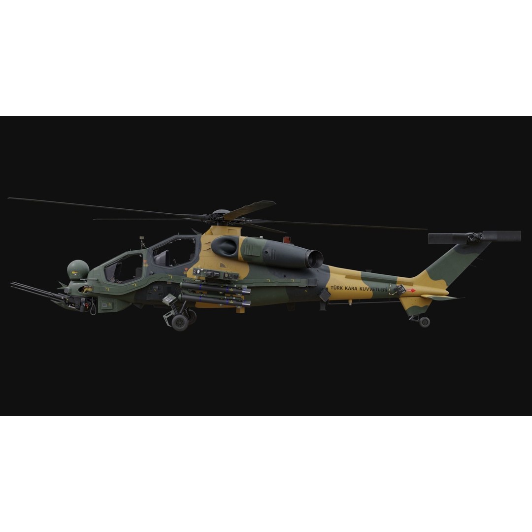 T129 ATAK 3D Model – High Poly Helicopter with PBR Textures, FBX - View 8