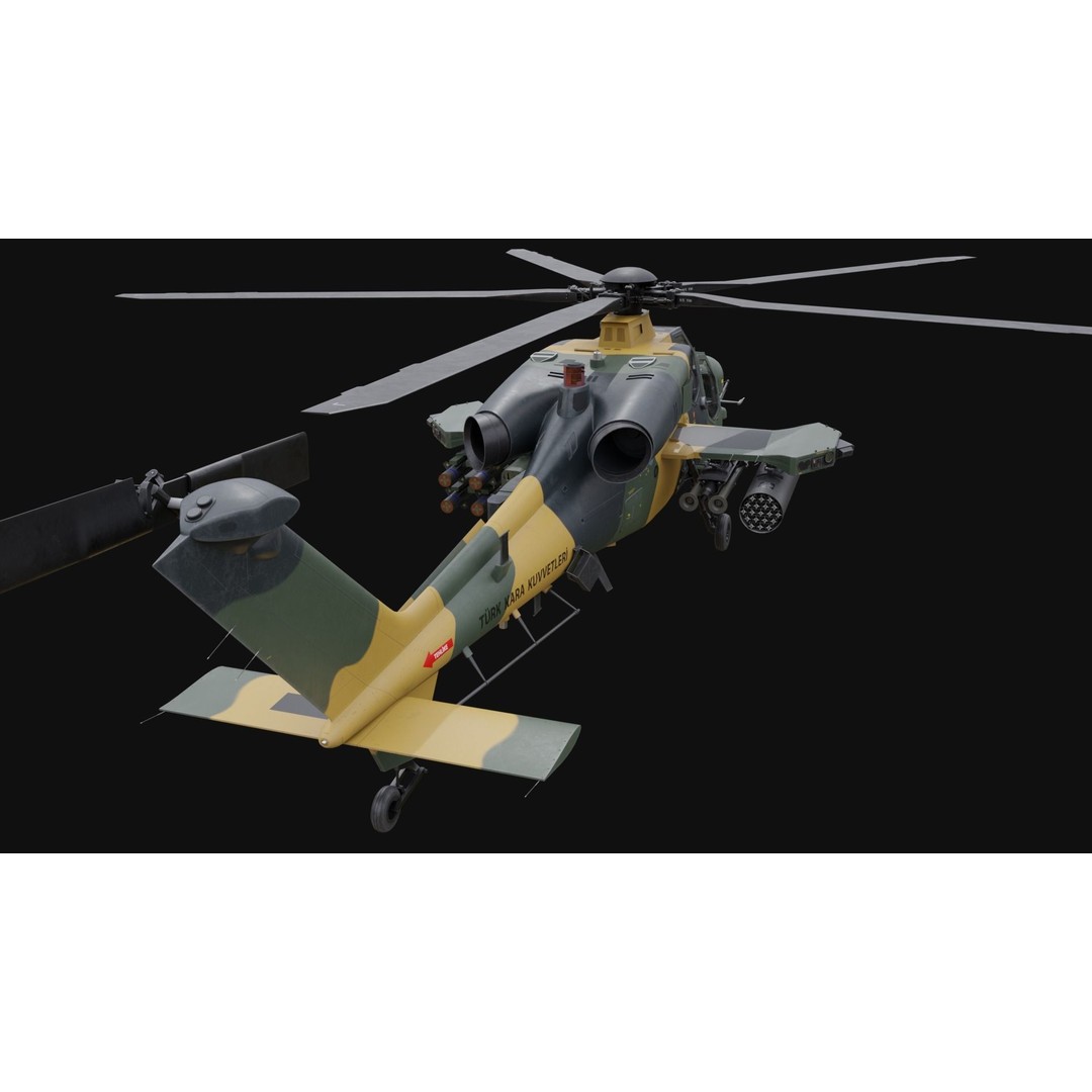 T129 ATAK 3D Model – High Poly Helicopter with PBR Textures, FBX - View 9