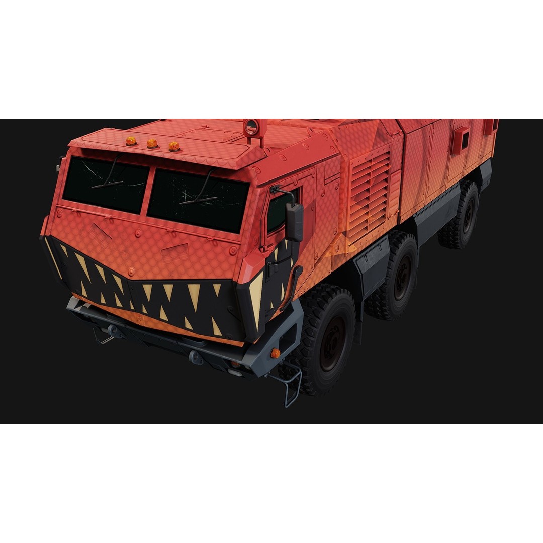 Military Truck 3D Model – Low Poly Game Asset, FBX, PBR Textures - View 10