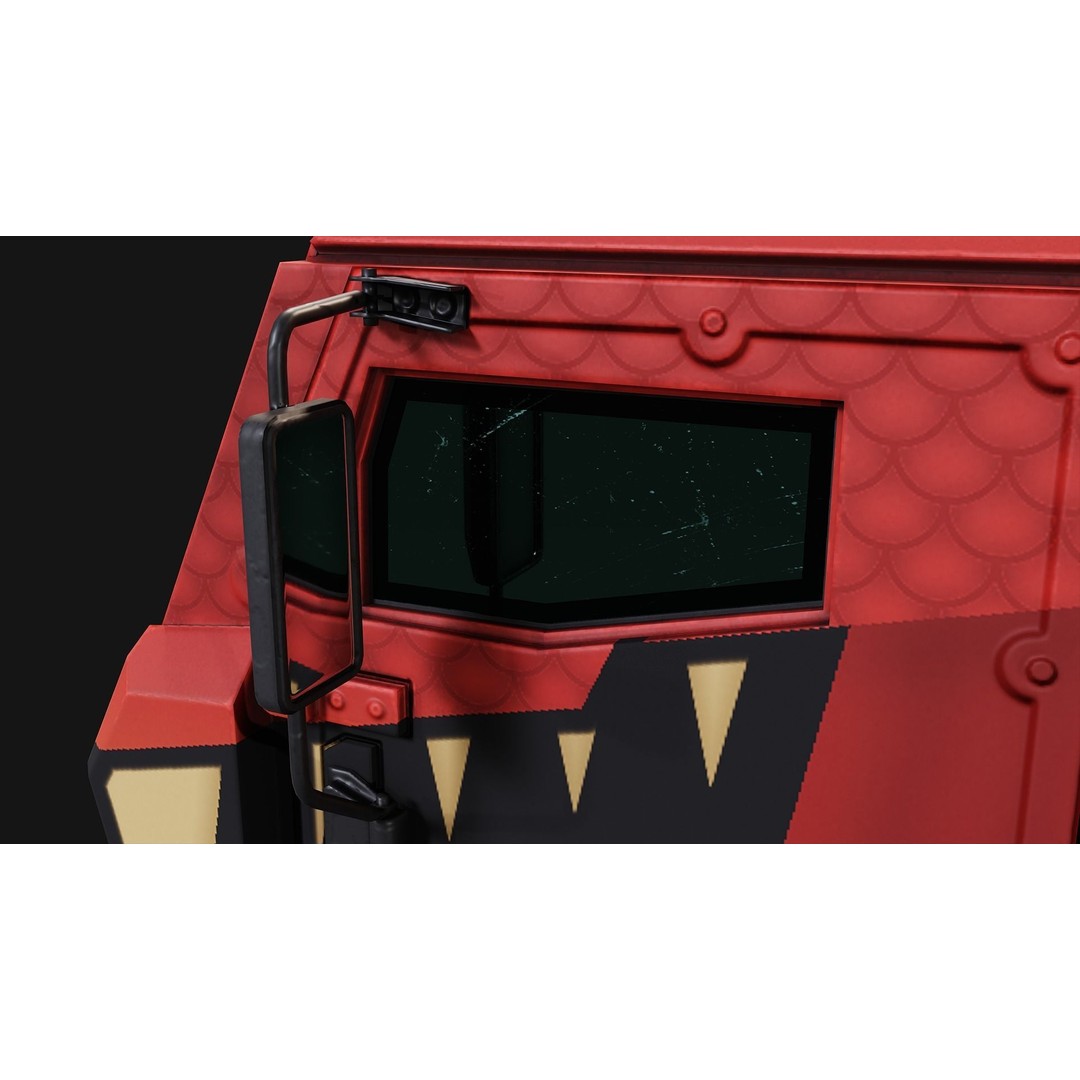 Military Truck 3D Model – Low Poly Game Asset, FBX, PBR Textures - View 12
