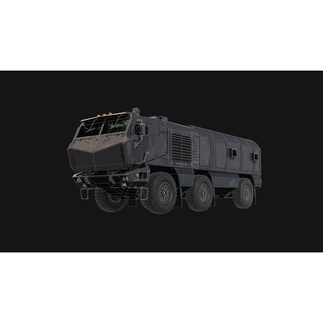 Military Truck 3D Model – Low Poly Game Asset, FBX, PBR Textures - View 14
