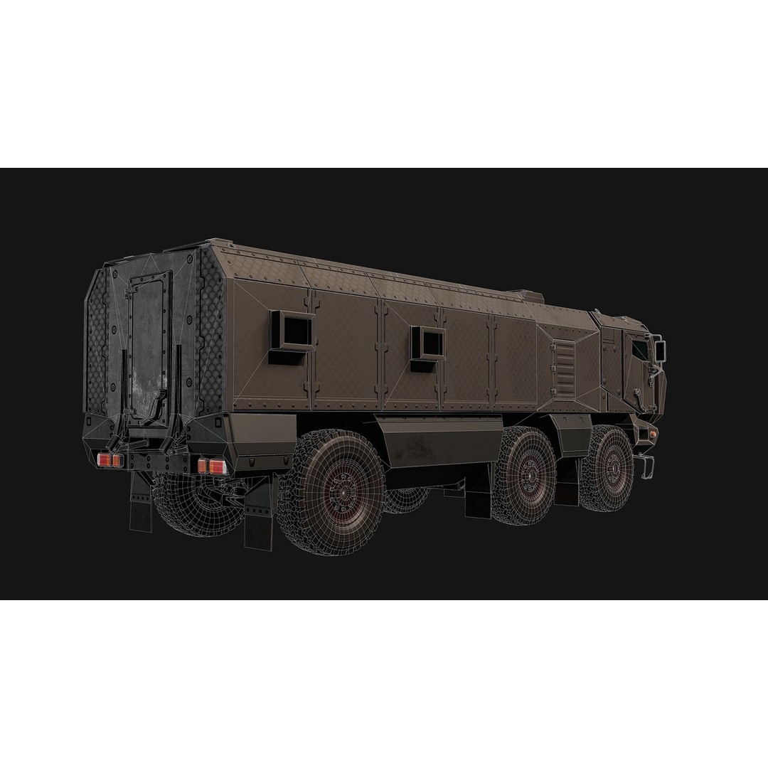 Military Truck 3D Model – Low Poly Game Asset, FBX, PBR Textures - View 15