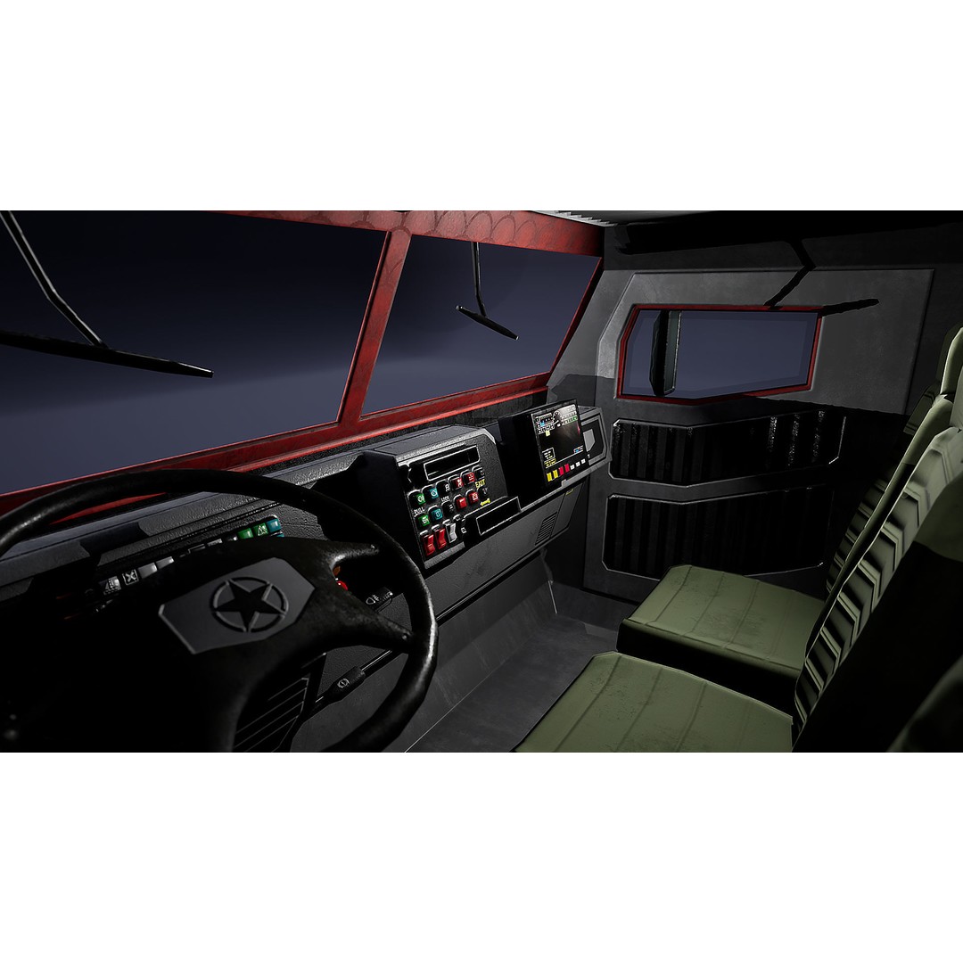 Military Truck 3D Model – Low Poly Game Asset, FBX, PBR Textures - View 16
