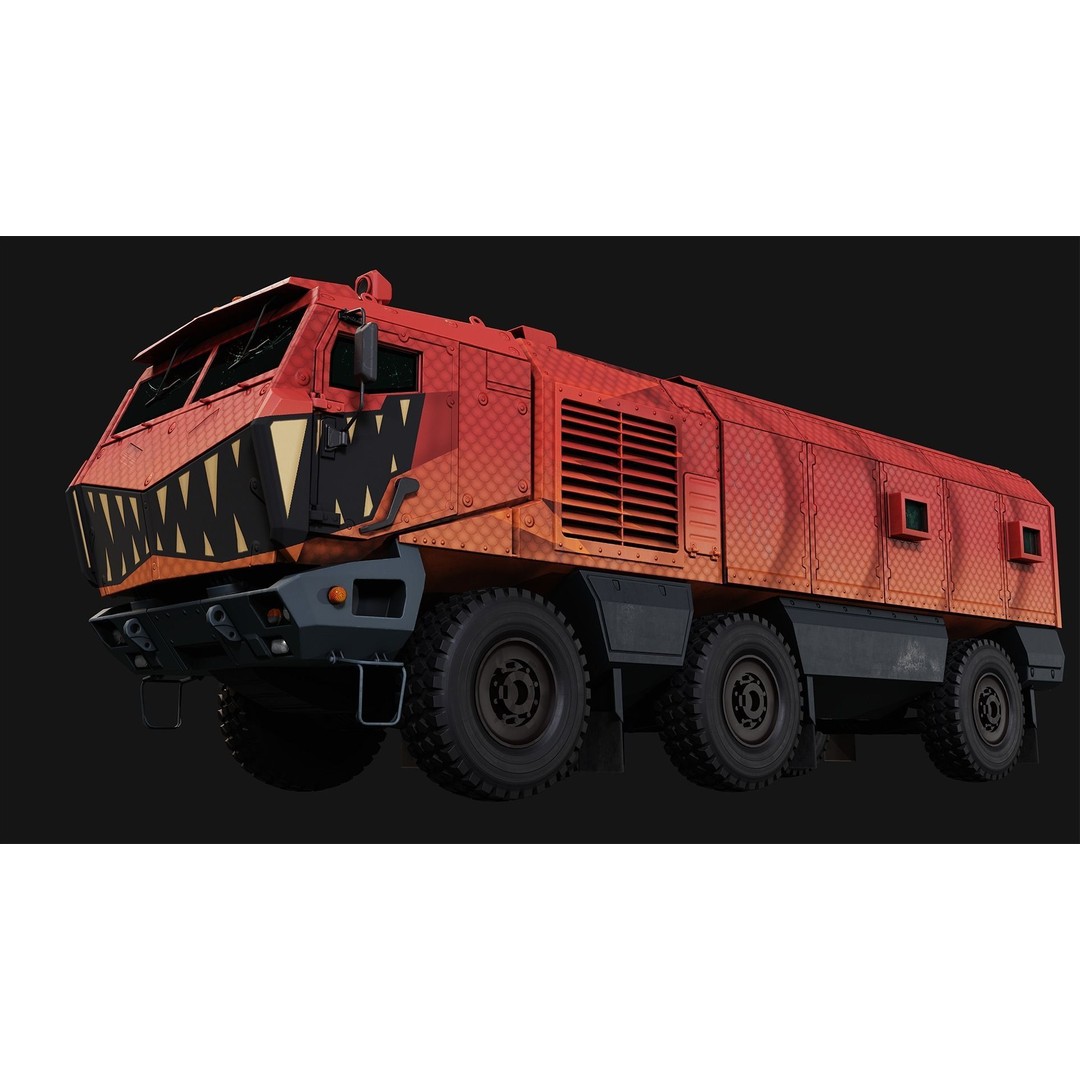 Military Truck 3D Model – Low Poly Game Asset, FBX, PBR Textures - View 3