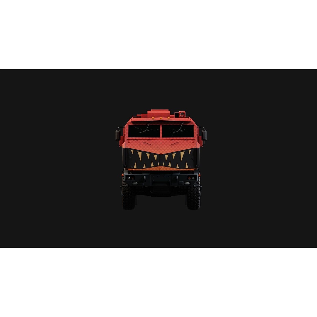 Military Truck 3D Model – Low Poly Game Asset, FBX, PBR Textures - View 4
