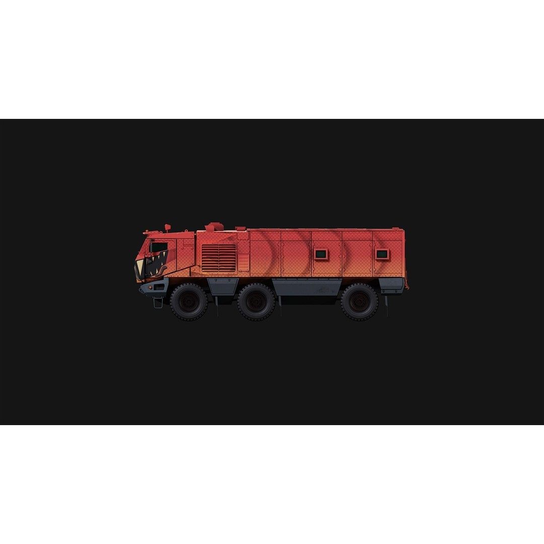 Military Truck 3D Model – Low Poly Game Asset, FBX, PBR Textures - View 5