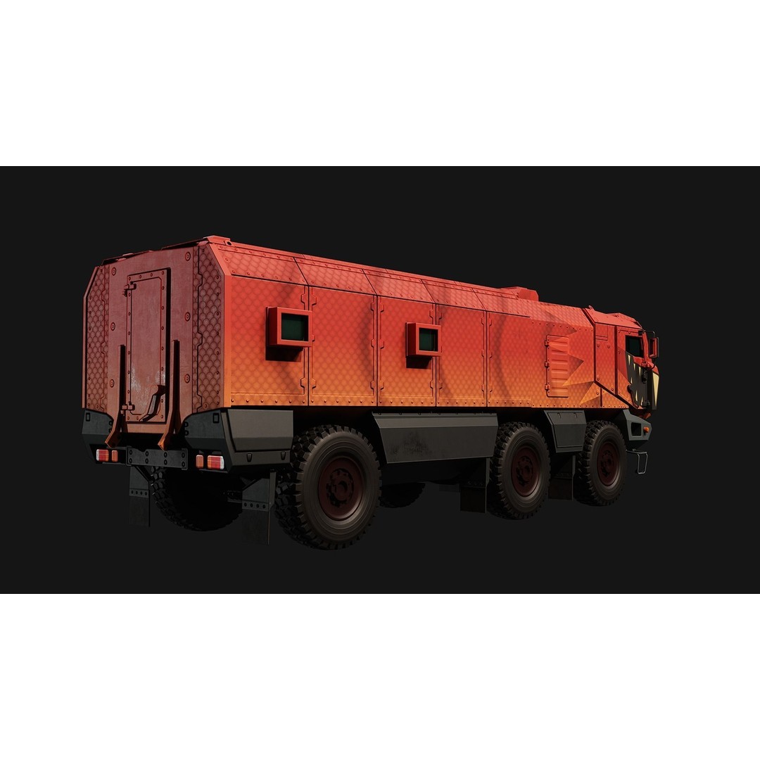 Military Truck 3D Model – Low Poly Game Asset, FBX, PBR Textures - View 6