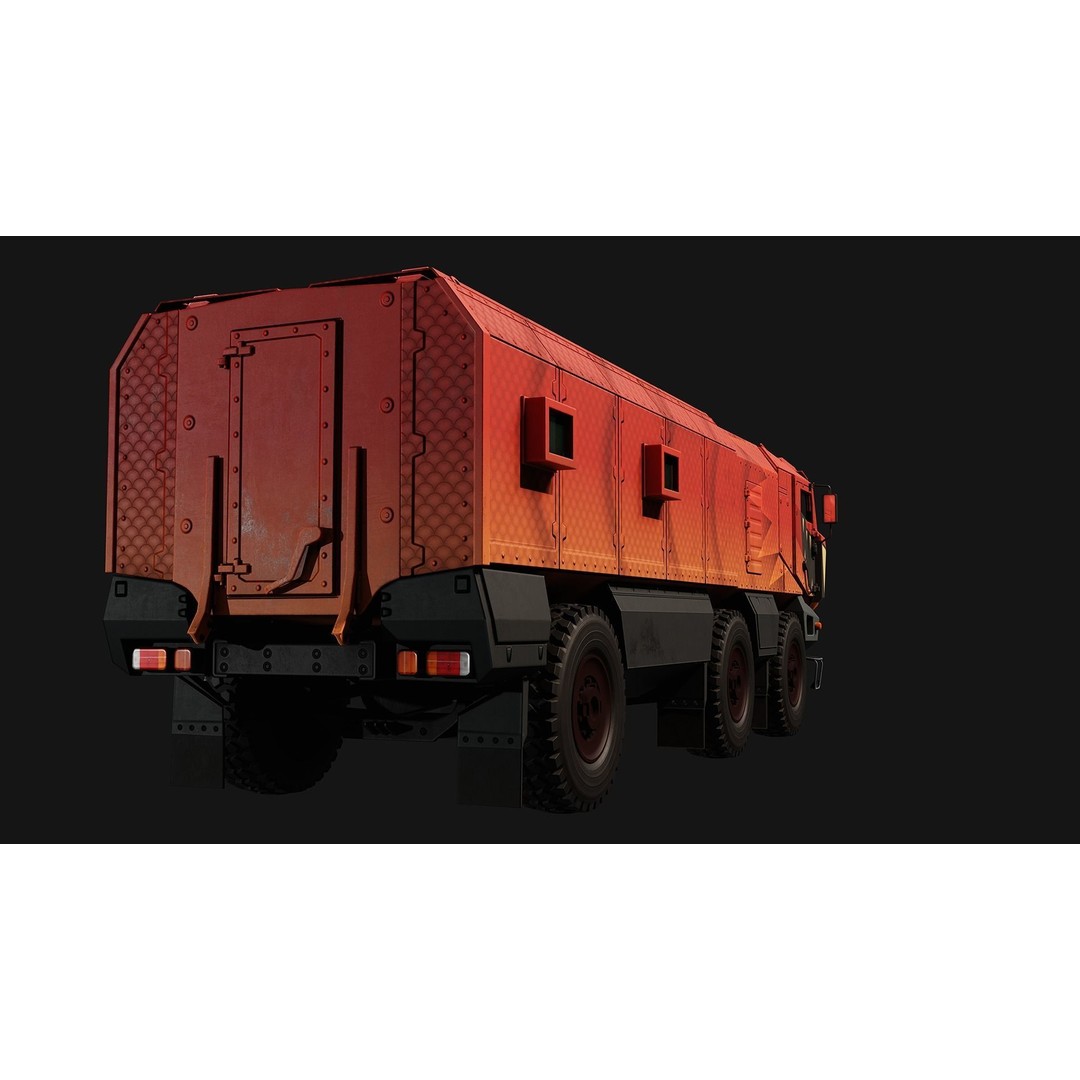 Military Truck 3D Model – Low Poly Game Asset, FBX, PBR Textures - View 9