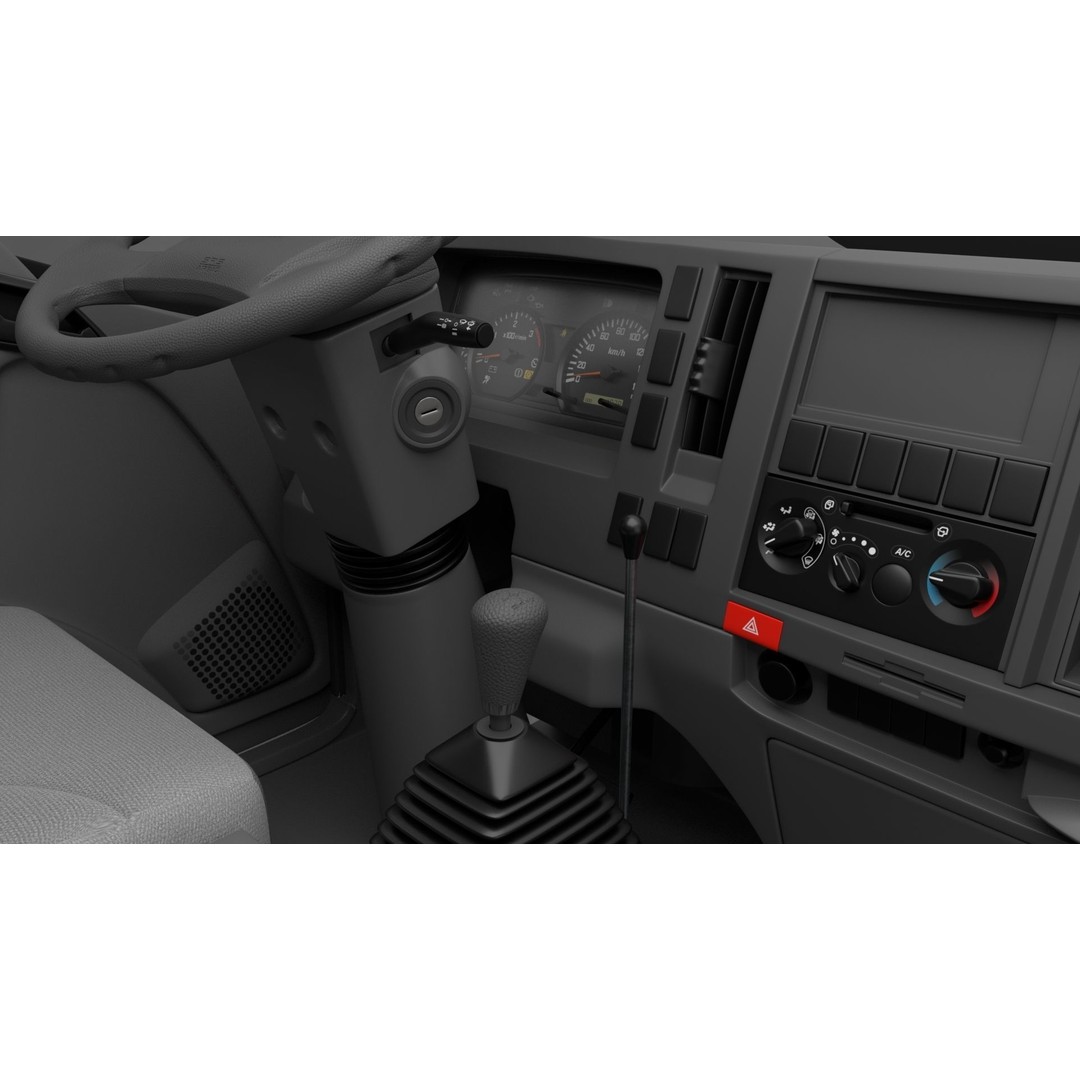 ISUZU ELF Light Cargo Truck 3D Model – High Poly PBR Asset, Blender, FBX, OBJ - View 11