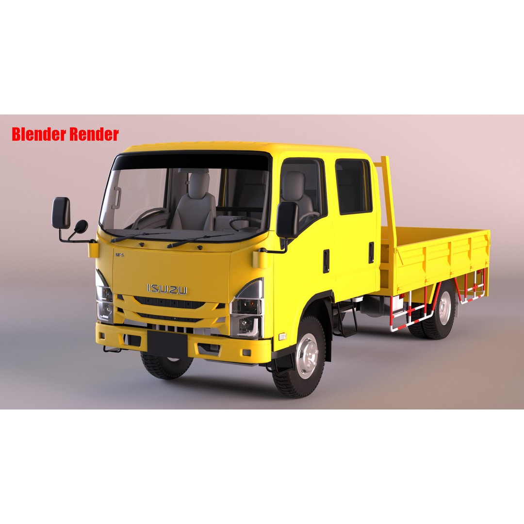 ISUZU ELF Light Cargo Truck 3D Model – High Poly PBR Asset, Blender, FBX, OBJ - View 12