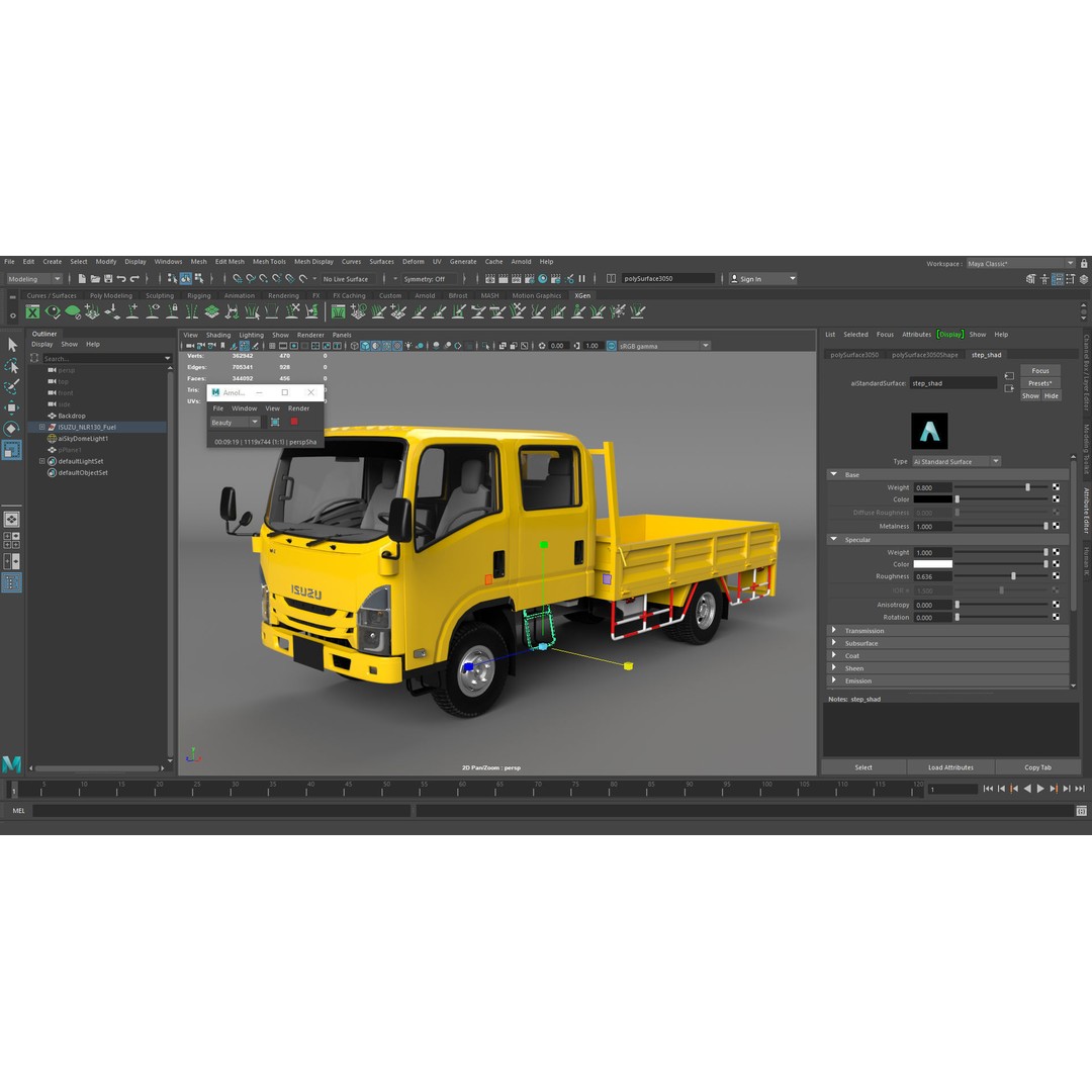 ISUZU ELF Light Cargo Truck 3D Model – High Poly PBR Asset, Blender, FBX, OBJ - View 14