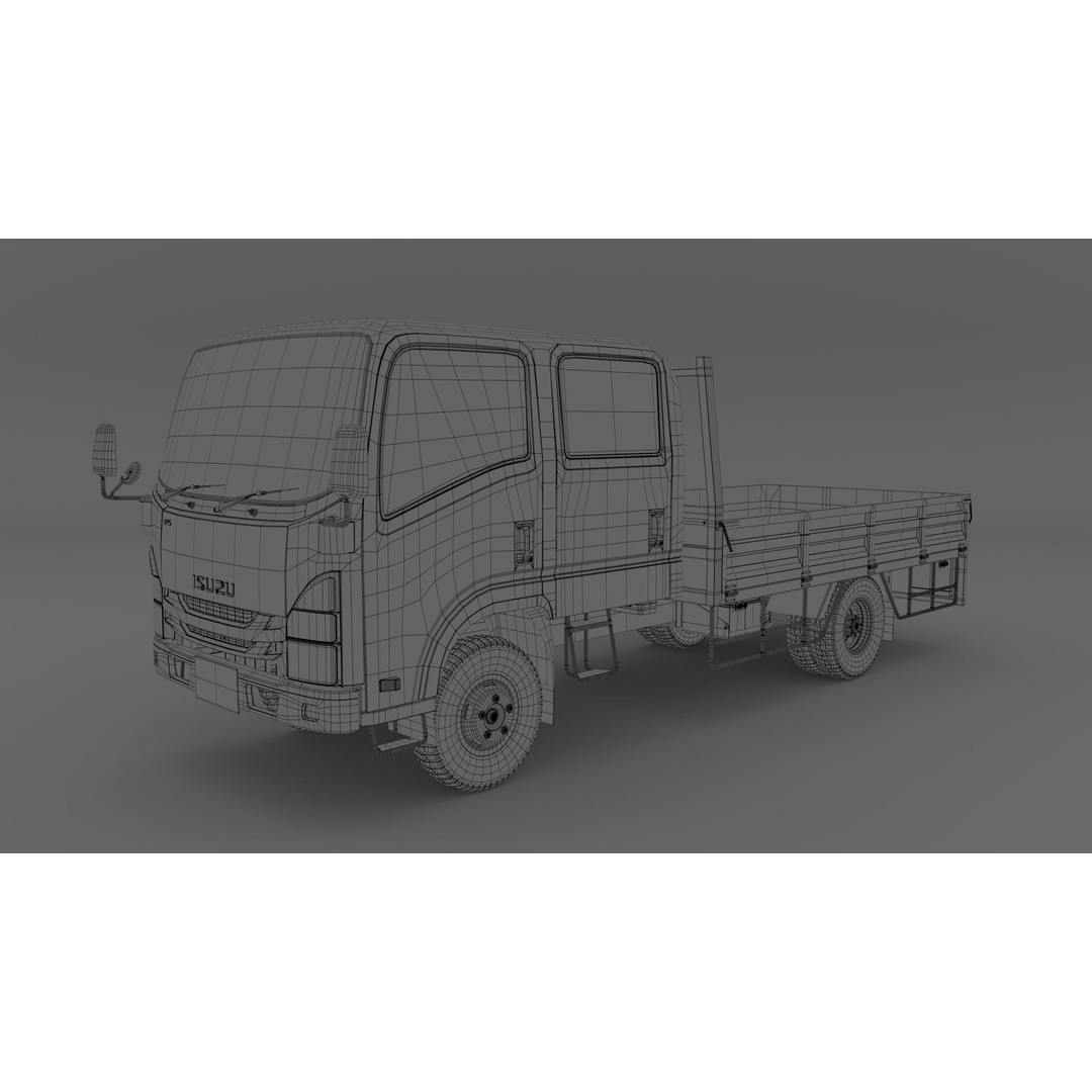 ISUZU ELF Light Cargo Truck 3D Model – High Poly PBR Asset, Blender, FBX, OBJ - View 15