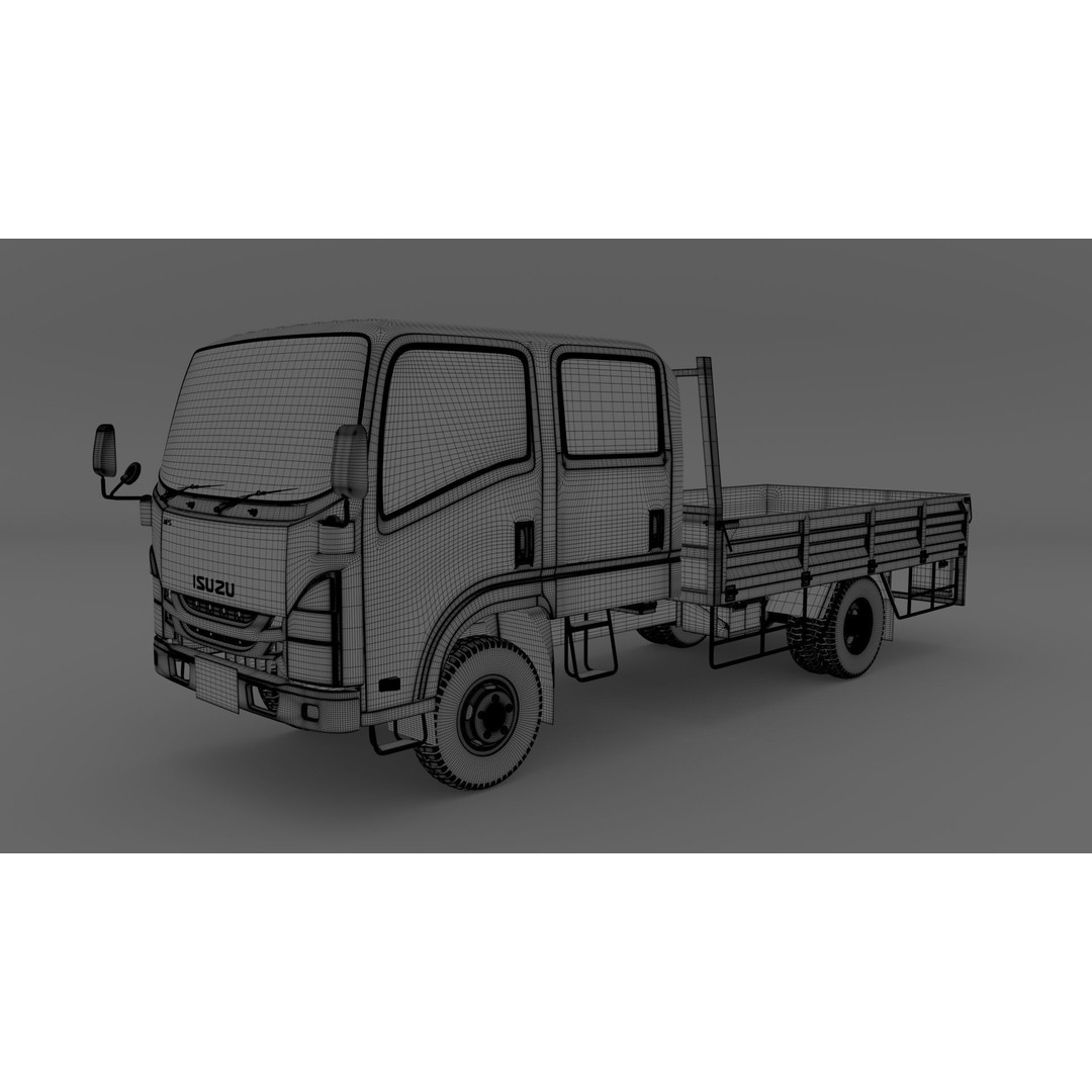 ISUZU ELF Light Cargo Truck 3D Model – High Poly PBR Asset, Blender, FBX, OBJ - View 16