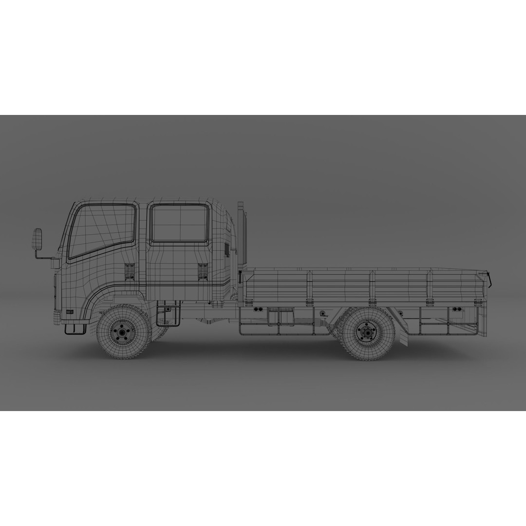 ISUZU ELF Light Cargo Truck 3D Model – High Poly PBR Asset, Blender, FBX, OBJ - View 17