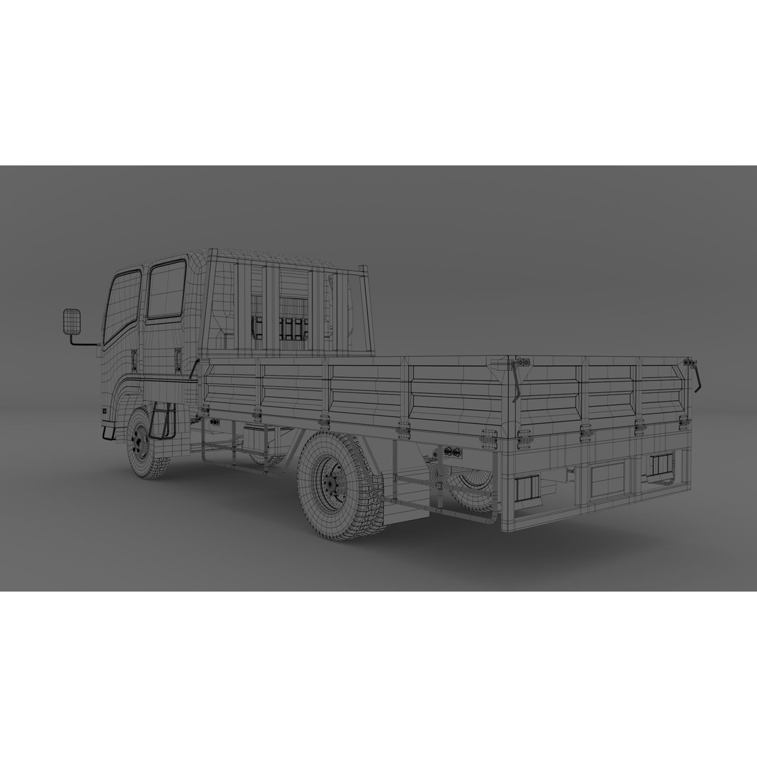 ISUZU ELF Light Cargo Truck 3D Model – High Poly PBR Asset, Blender, FBX, OBJ - View 19