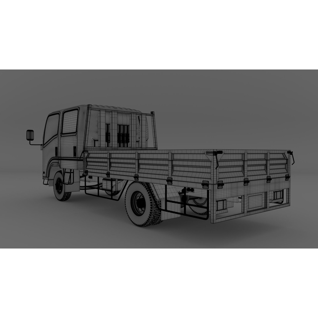 ISUZU ELF Light Cargo Truck 3D Model – High Poly PBR Asset, Blender, FBX, OBJ - View 20