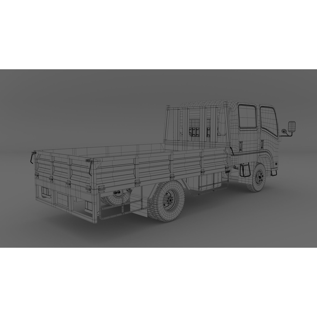 ISUZU ELF Light Cargo Truck 3D Model – High Poly PBR Asset, Blender, FBX, OBJ - View 23