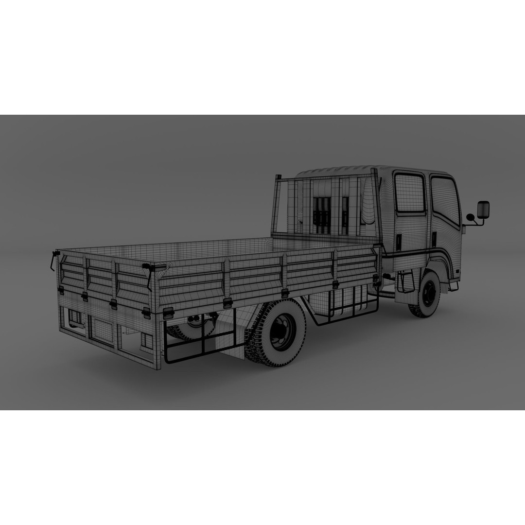 ISUZU ELF Light Cargo Truck 3D Model – High Poly PBR Asset, Blender, FBX, OBJ - View 24