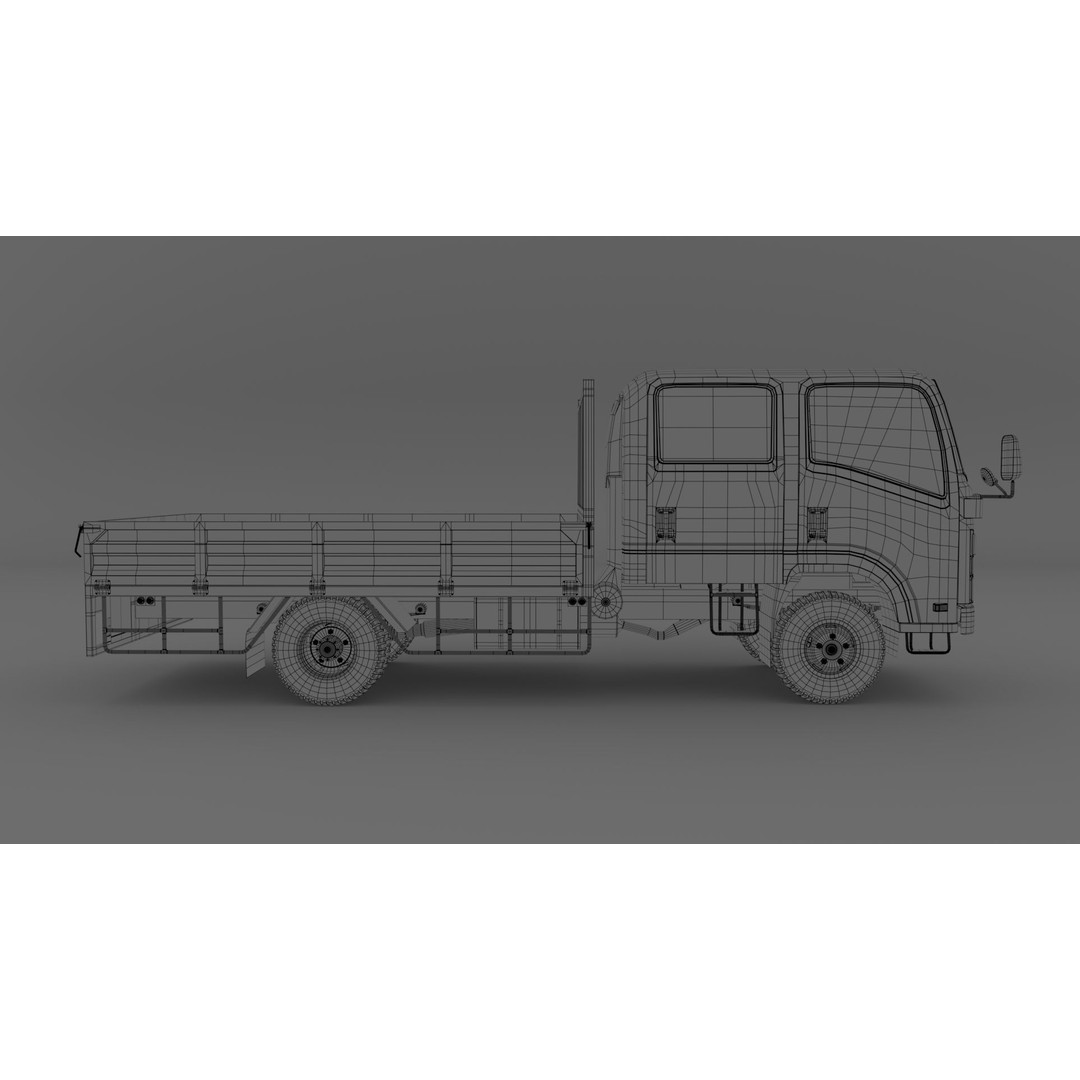 ISUZU ELF Light Cargo Truck 3D Model – High Poly PBR Asset, Blender, FBX, OBJ - View 25