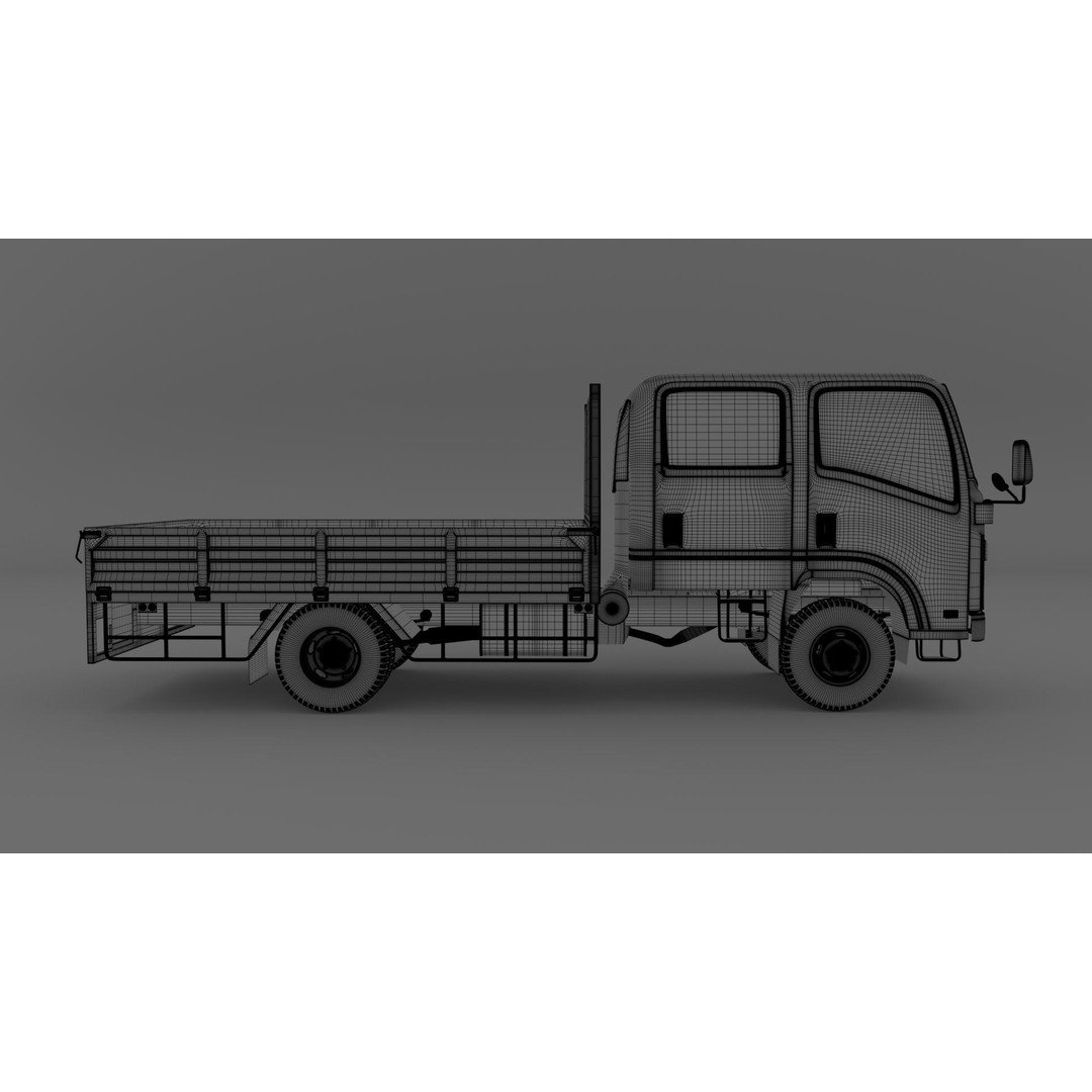ISUZU ELF Light Cargo Truck 3D Model – High Poly PBR Asset, Blender, FBX, OBJ - View 26