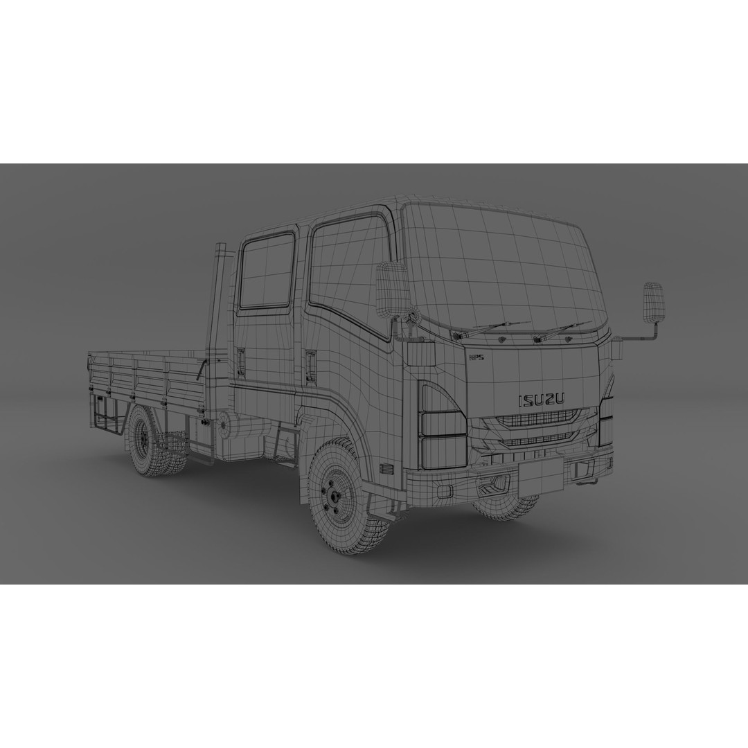 ISUZU ELF Light Cargo Truck 3D Model – High Poly PBR Asset, Blender, FBX, OBJ - View 27