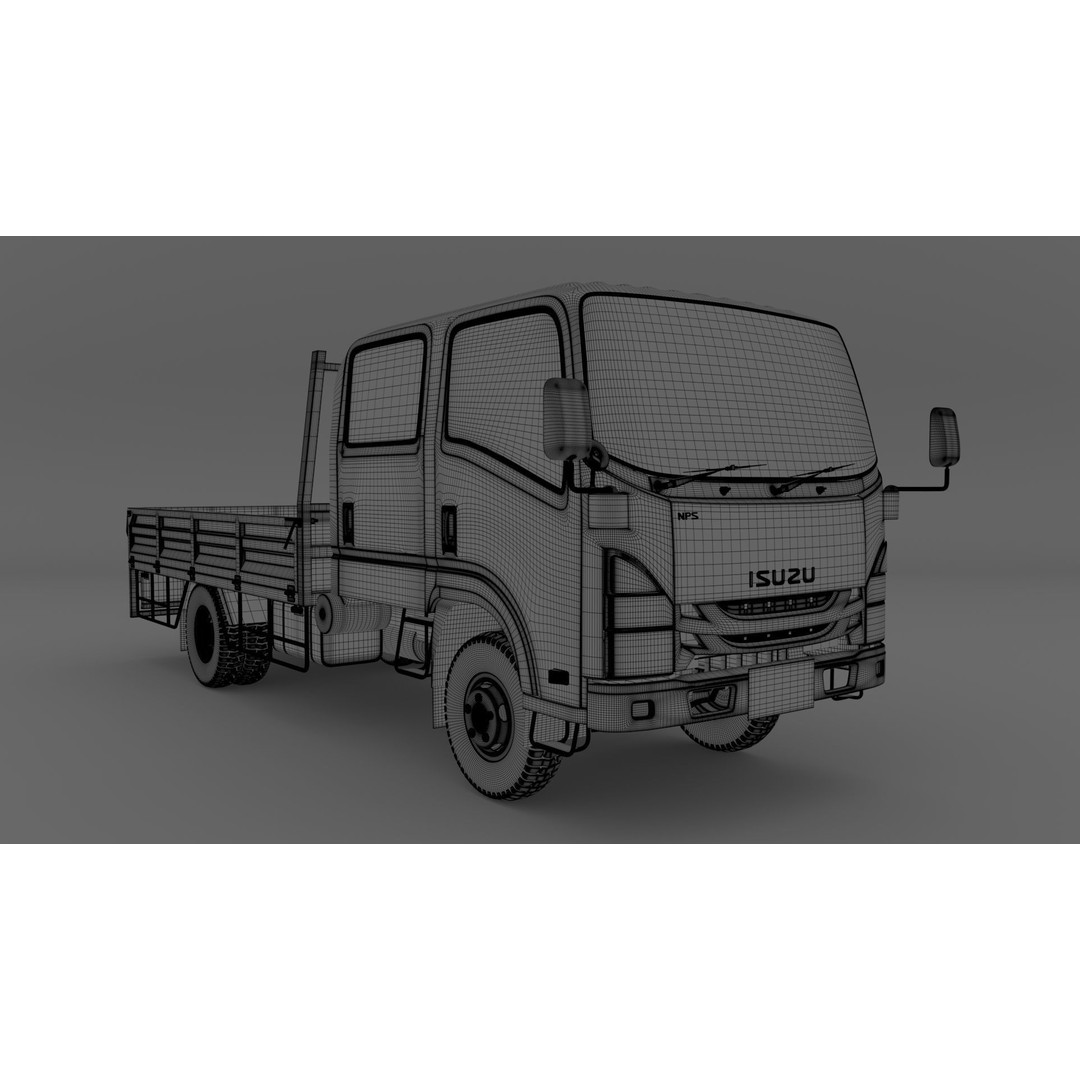 ISUZU ELF Light Cargo Truck 3D Model – High Poly PBR Asset, Blender, FBX, OBJ - View 28
