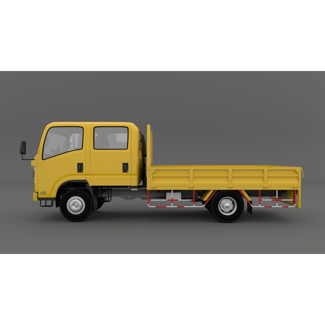 ISUZU ELF Light Cargo Truck 3D Model – High Poly PBR Asset, Blender, FBX, OBJ - View 3