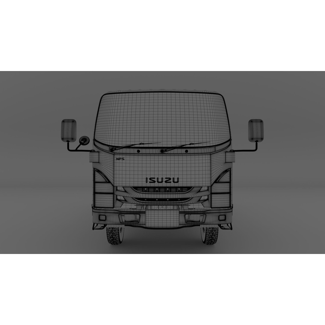 ISUZU ELF Light Cargo Truck 3D Model – High Poly PBR Asset, Blender, FBX, OBJ - View 30