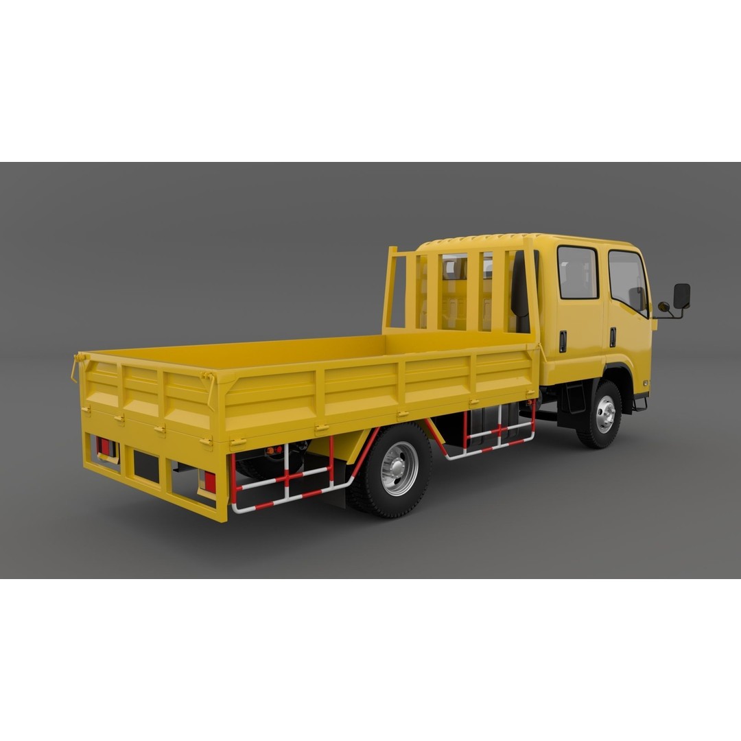 ISUZU ELF Light Cargo Truck 3D Model – High Poly PBR Asset, Blender, FBX, OBJ - View 6
