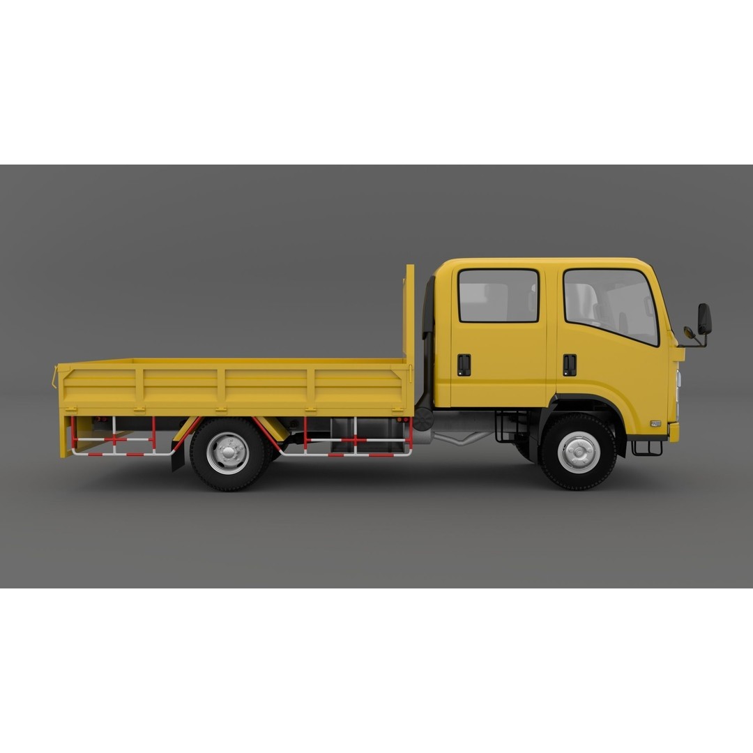 ISUZU ELF Light Cargo Truck 3D Model – High Poly PBR Asset, Blender, FBX, OBJ - View 7