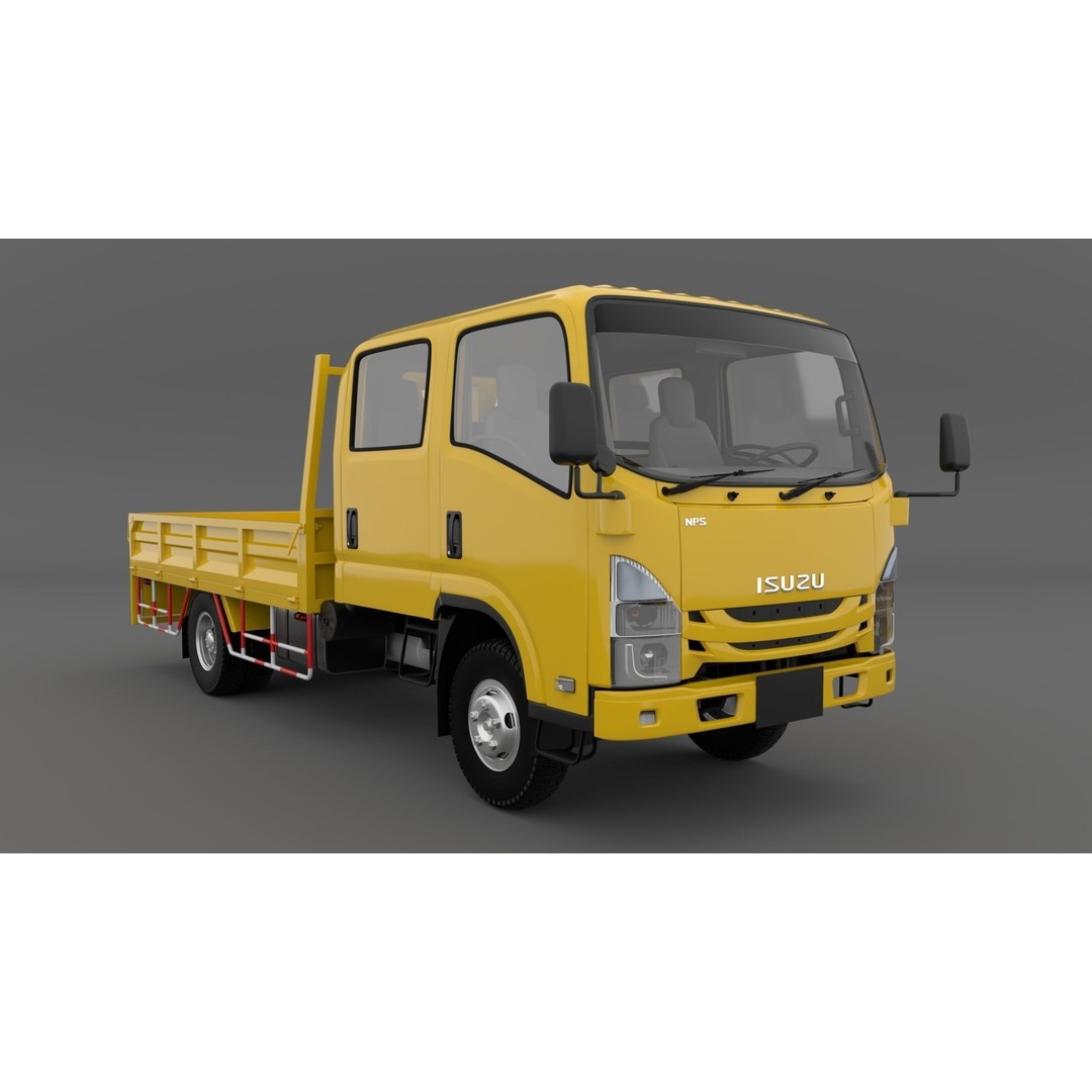 ISUZU ELF Light Cargo Truck 3D Model – High Poly PBR Asset, Blender, FBX, OBJ - View 8