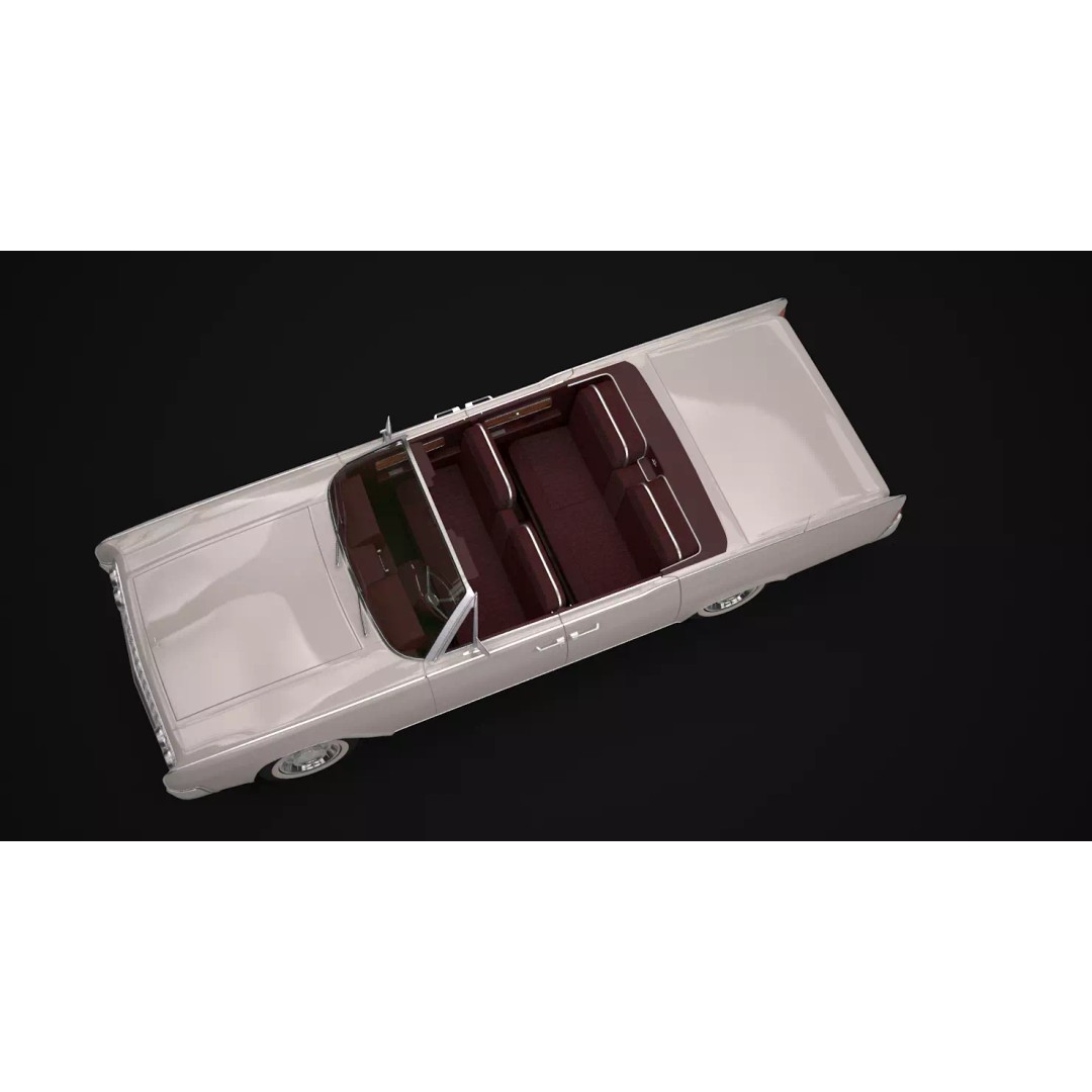 1962 Lincoln Continental Convertible 3D Model – High Poly Luxury Car, FBX - View 10