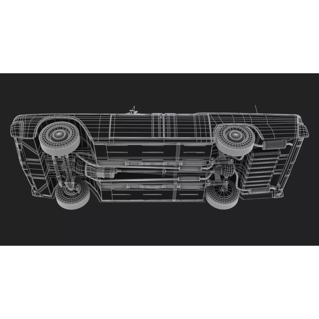 1962 Lincoln Continental Convertible 3D Model – High Poly Luxury Car, FBX - View 19