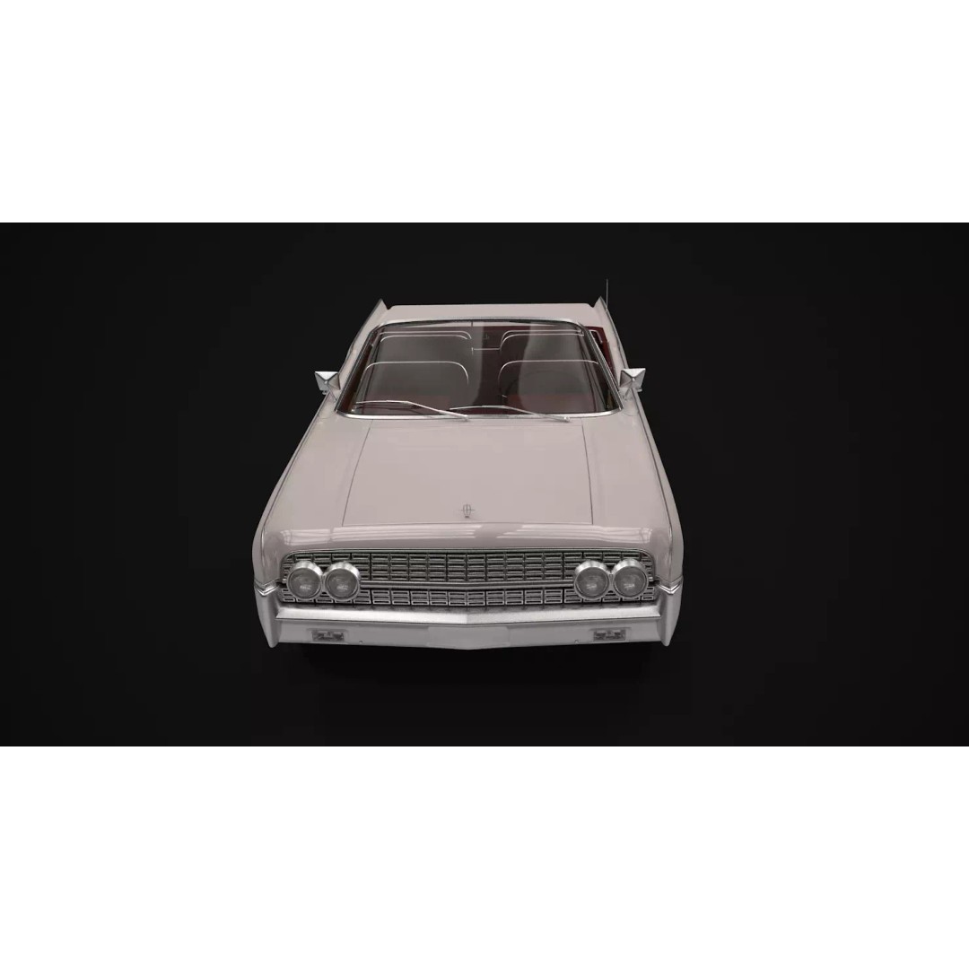 1962 Lincoln Continental Convertible 3D Model – High Poly Luxury Car, FBX - View 9