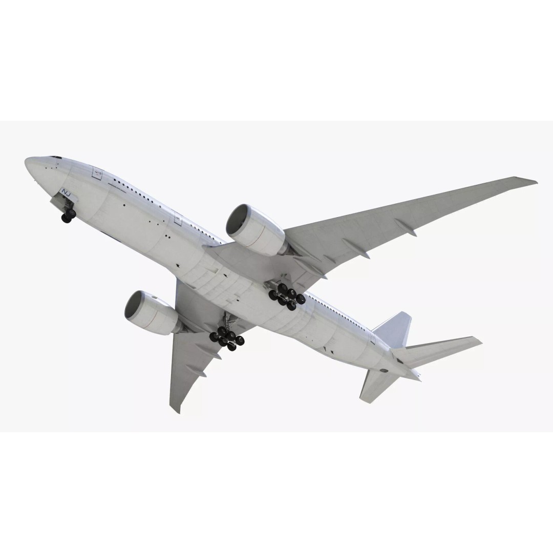 Boeing 777-200 3D Model – High Poly Aircraft, FBX, PBR Textures - View 11