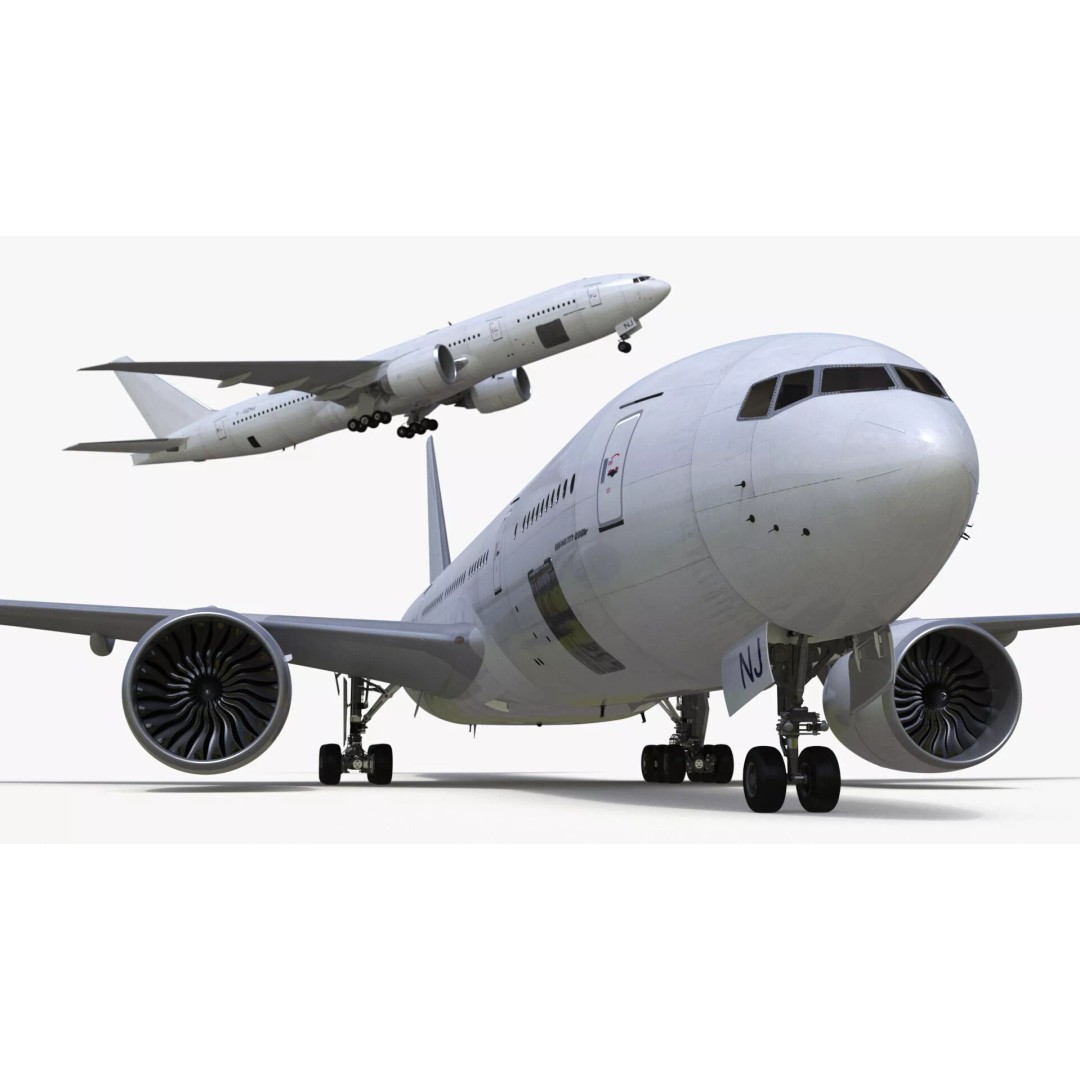 Boeing 777-200 3D Model – High Poly Aircraft, FBX, PBR Textures - View 17