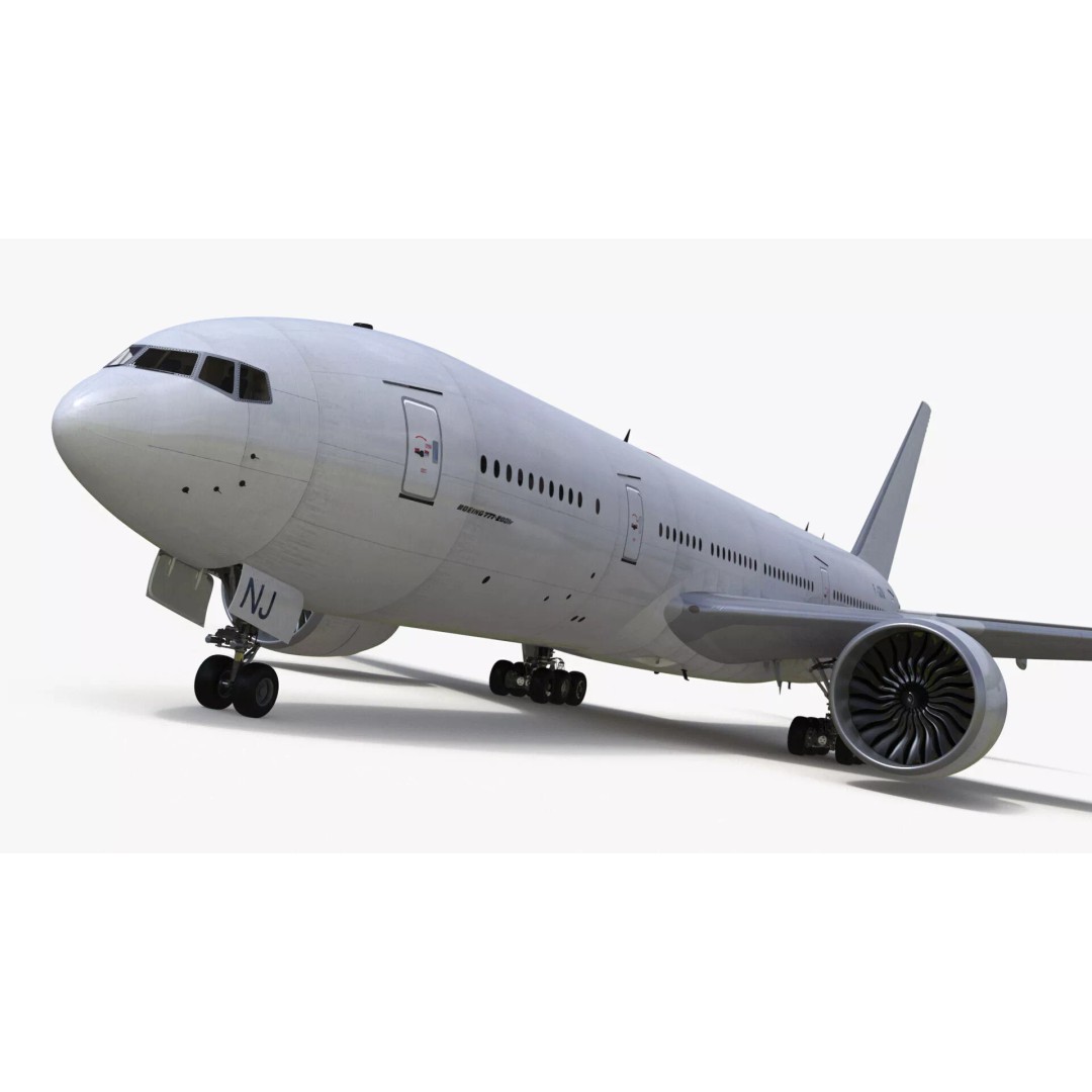 Boeing 777-200 3D Model – High Poly Aircraft, FBX, PBR Textures - View 2