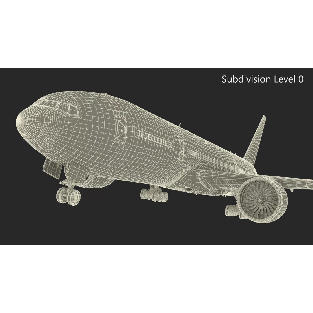 Boeing 777-200 3D Model – High Poly Aircraft, FBX, PBR Textures - View 23