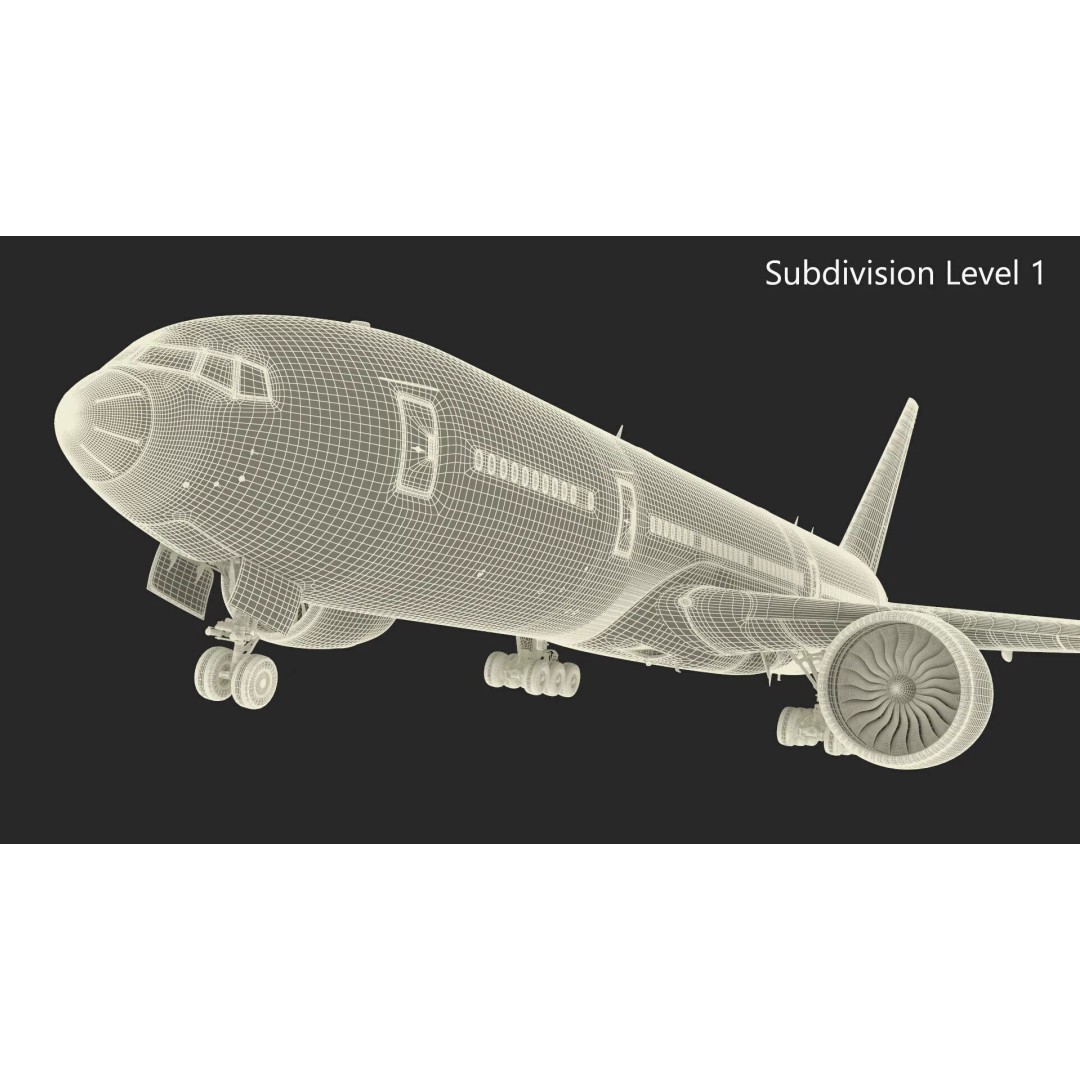 Boeing 777-200 3D Model – High Poly Aircraft, FBX, PBR Textures - View 24