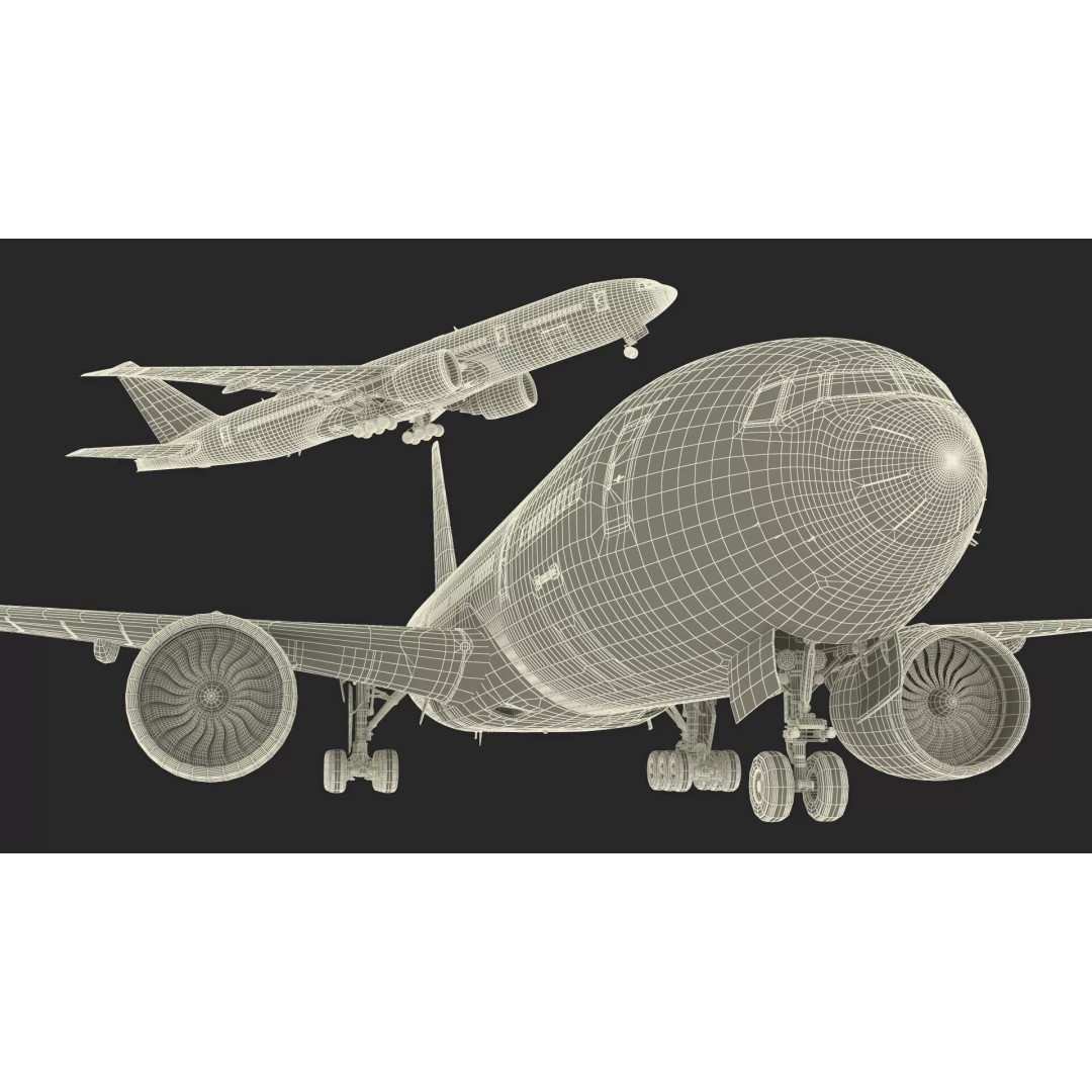 Boeing 777-200 3D Model – High Poly Aircraft, FBX, PBR Textures - View 28