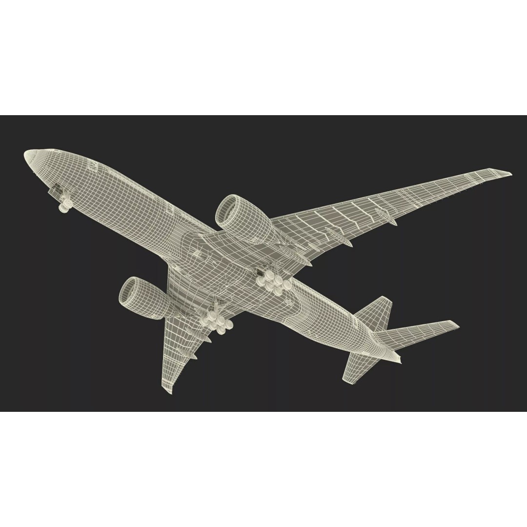 Boeing 777-200 3D Model – High Poly Aircraft, FBX, PBR Textures - View 31