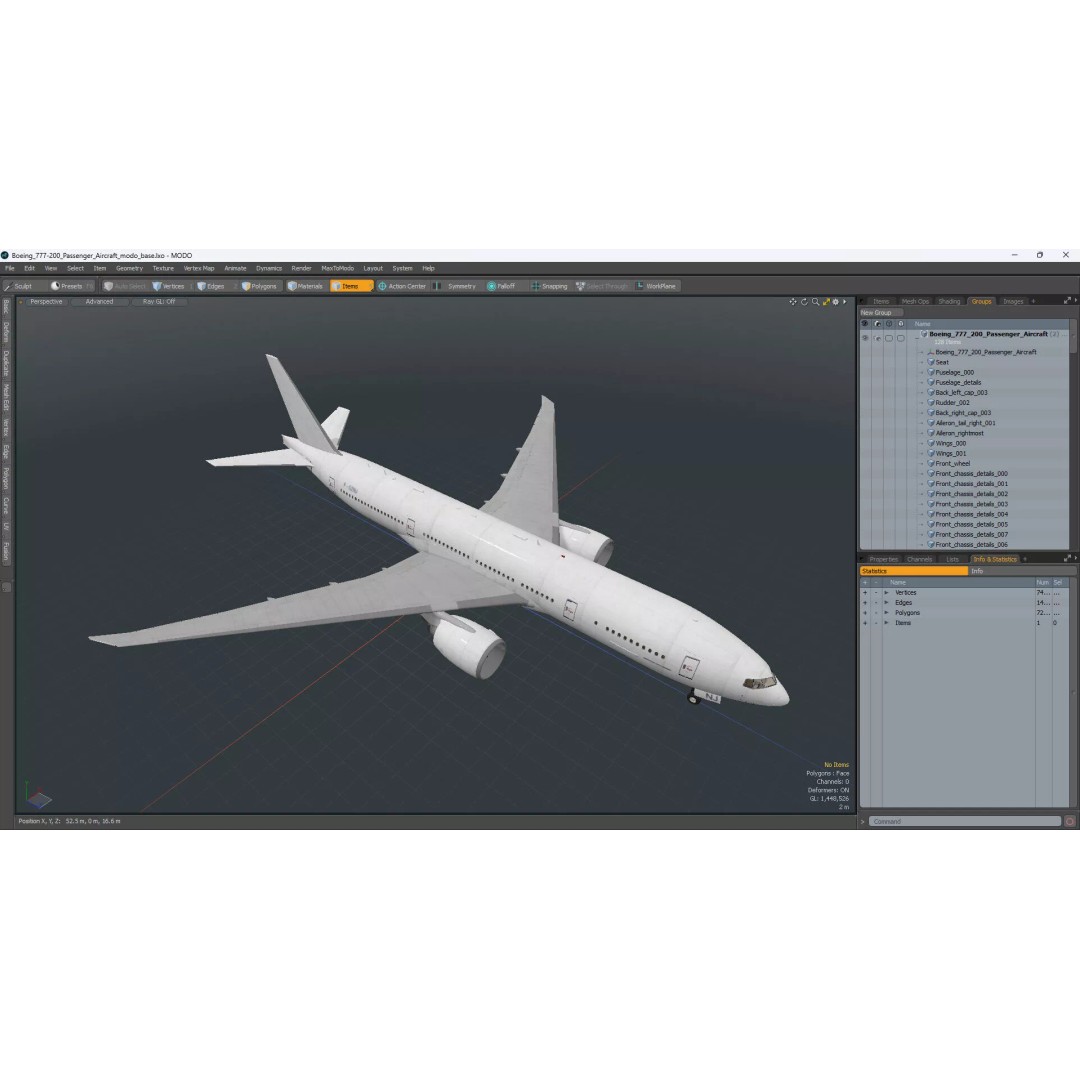 Boeing 777-200 3D Model – High Poly Aircraft, FBX, PBR Textures - View 37