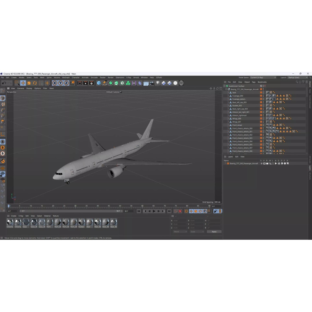 Boeing 777-200 3D Model – High Poly Aircraft, FBX, PBR Textures - View 38