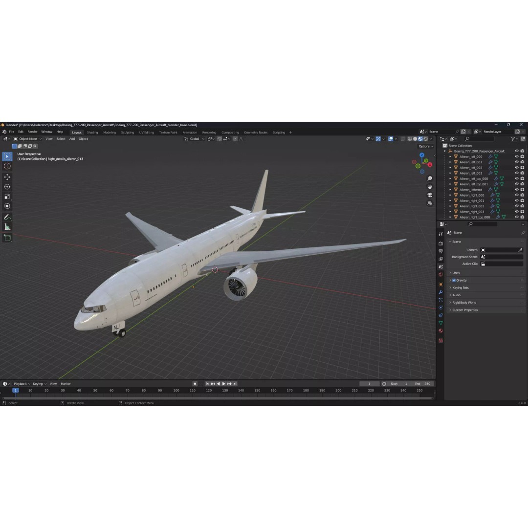 Boeing 777-200 3D Model – High Poly Aircraft, FBX, PBR Textures - View 39